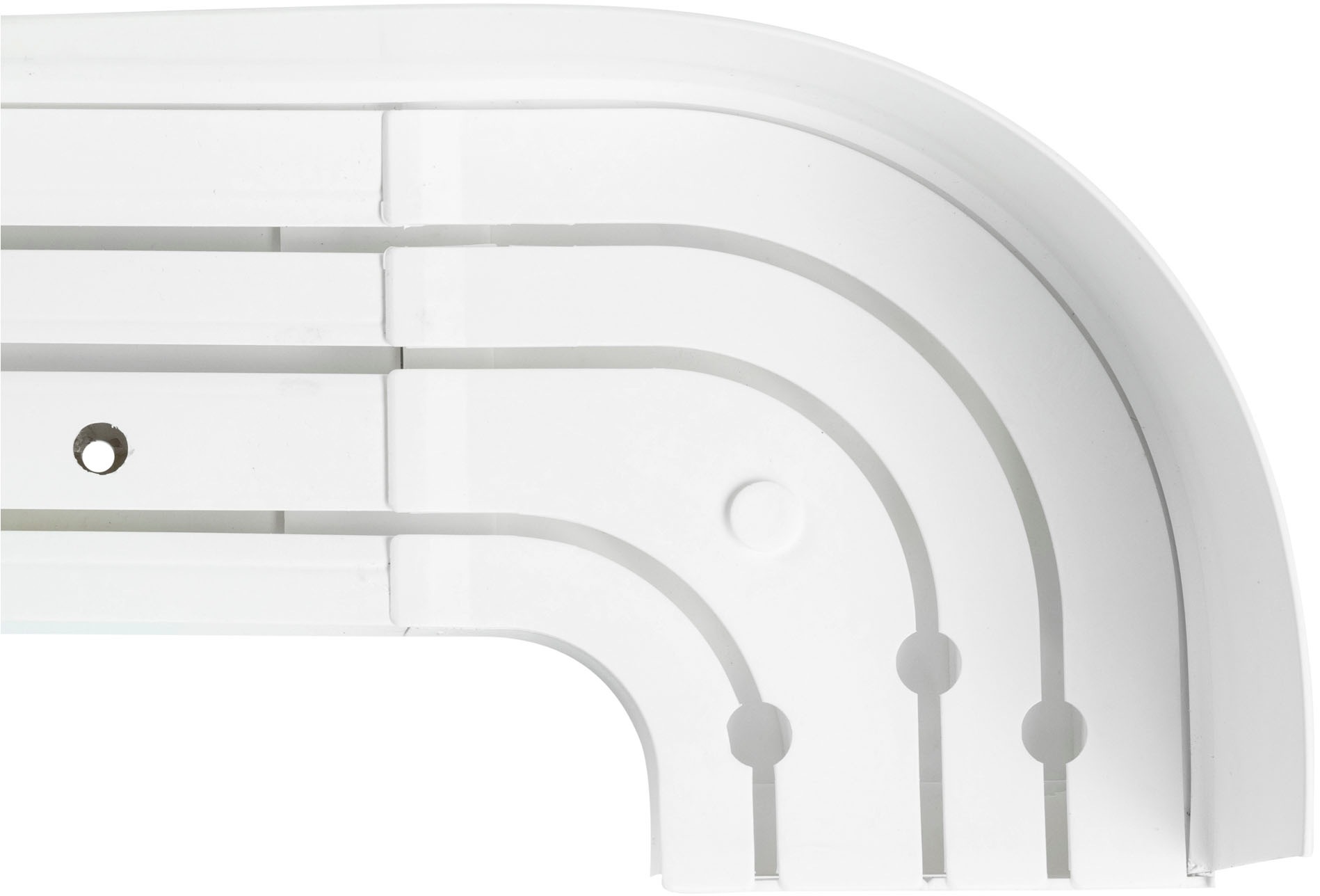 SN DECO GROUP Vorhangschiene »SH3« 3 läufig-läufig Fixmaß Set 3-läufig, inkl. Rundbögen, Blende 7,5 cm, vorgebohrt, Innenlauf