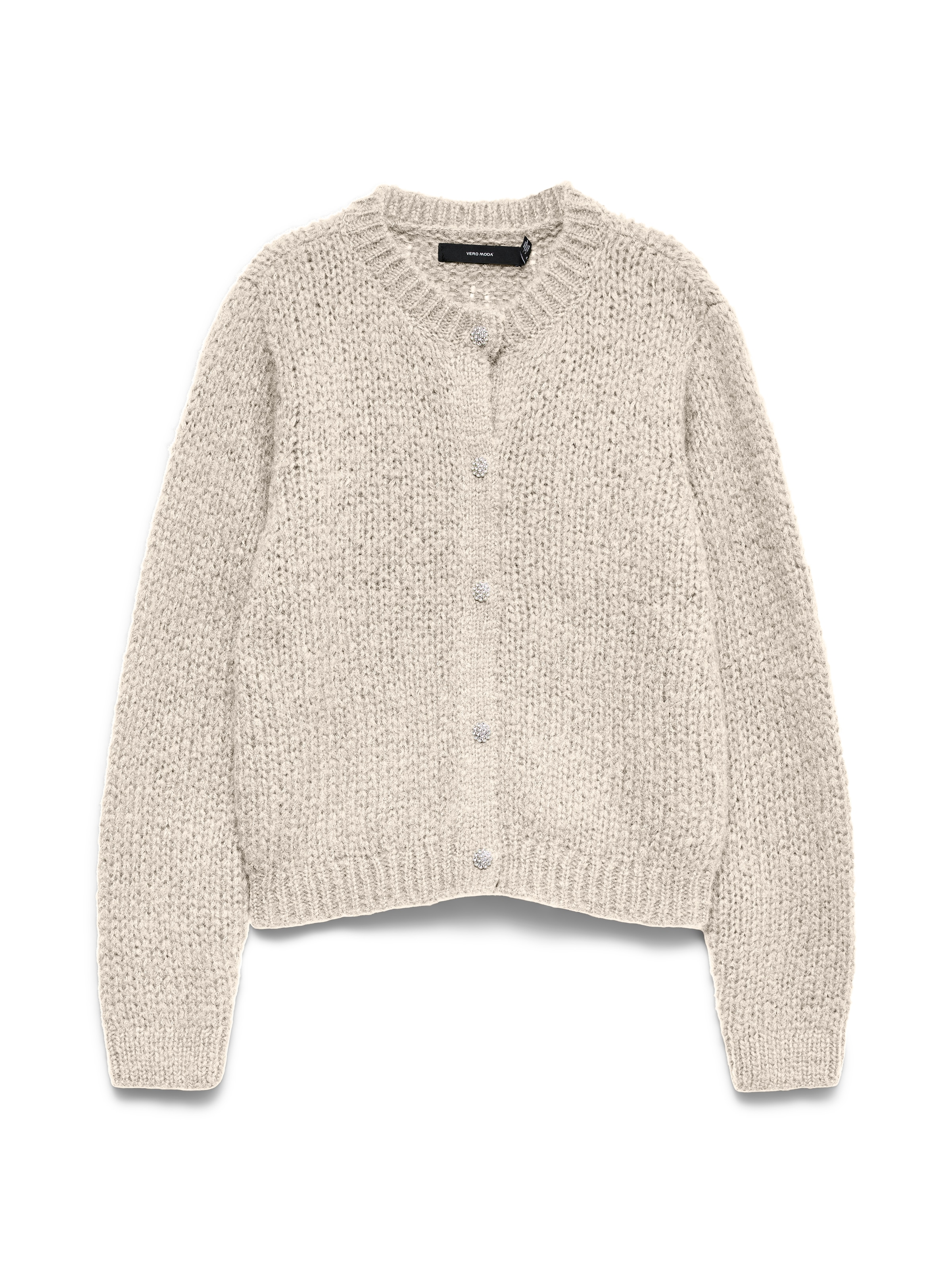 Vero Moda Strickjacke »VMMAYBE JEWEL LS O-NECK CARDIGAN NOOS« Kunstfaser, loose fit