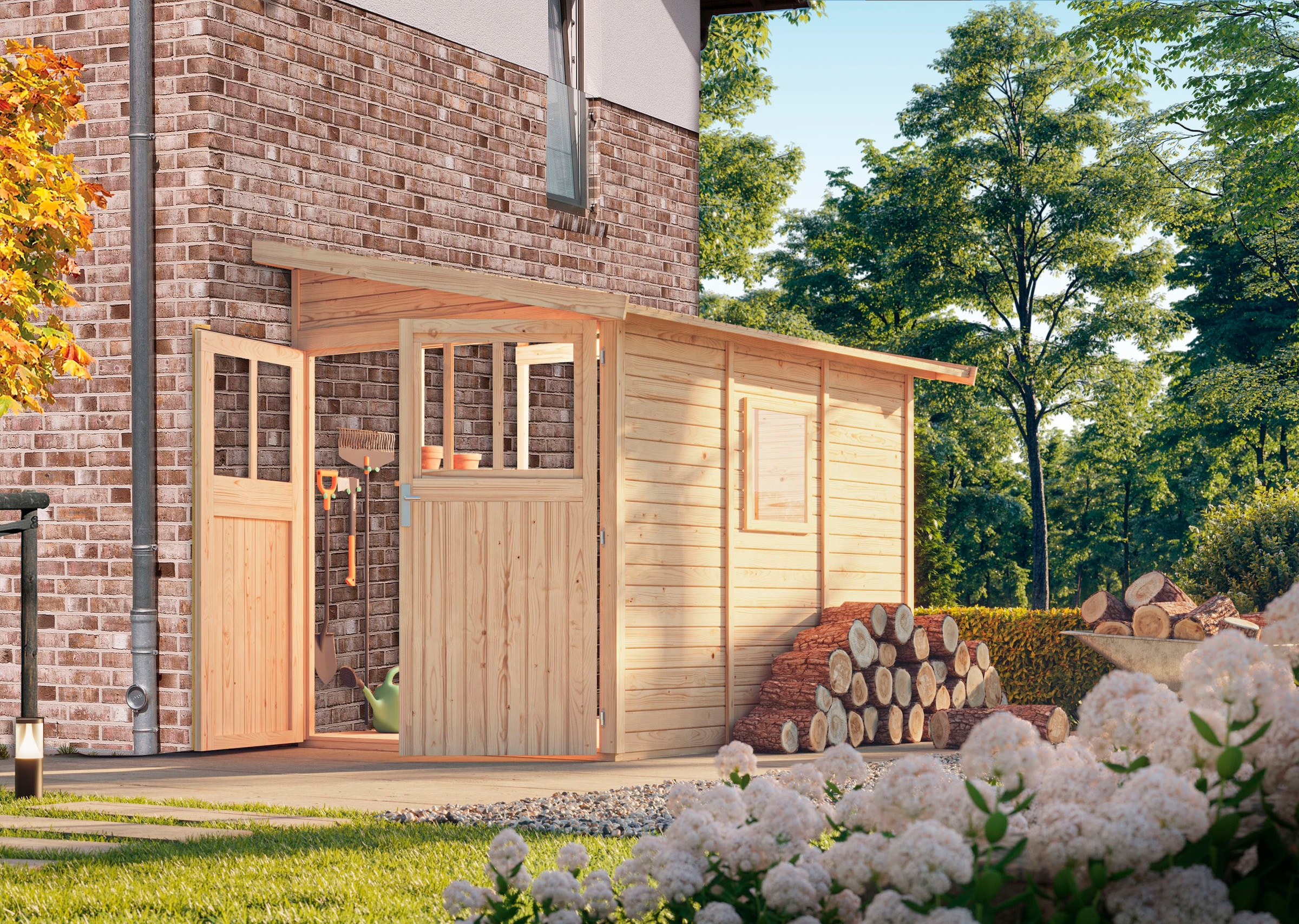 Karibu Gartenhaus »Wurmberg 3« terragrau oder naturbelassen