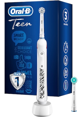 Oral B Elektrische Zahnbürste »Teen White«, 2 St. Aufsteckbürsten, mit visueller... kaufen