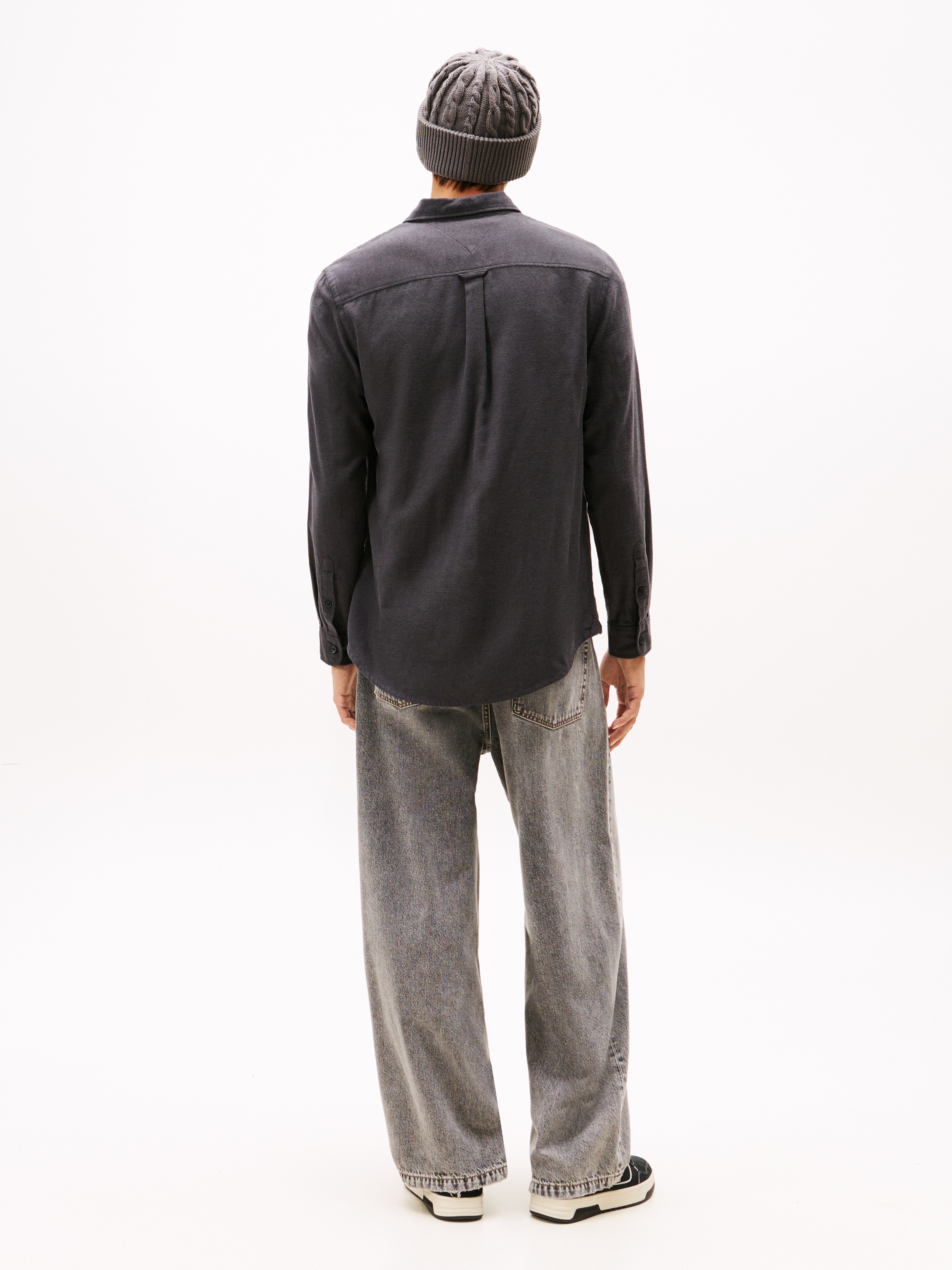 Tommy Jeans Flanellhemd »TJM FLANNEL«, regular fit, Langarmhemd, halbgespreizter Kragen
