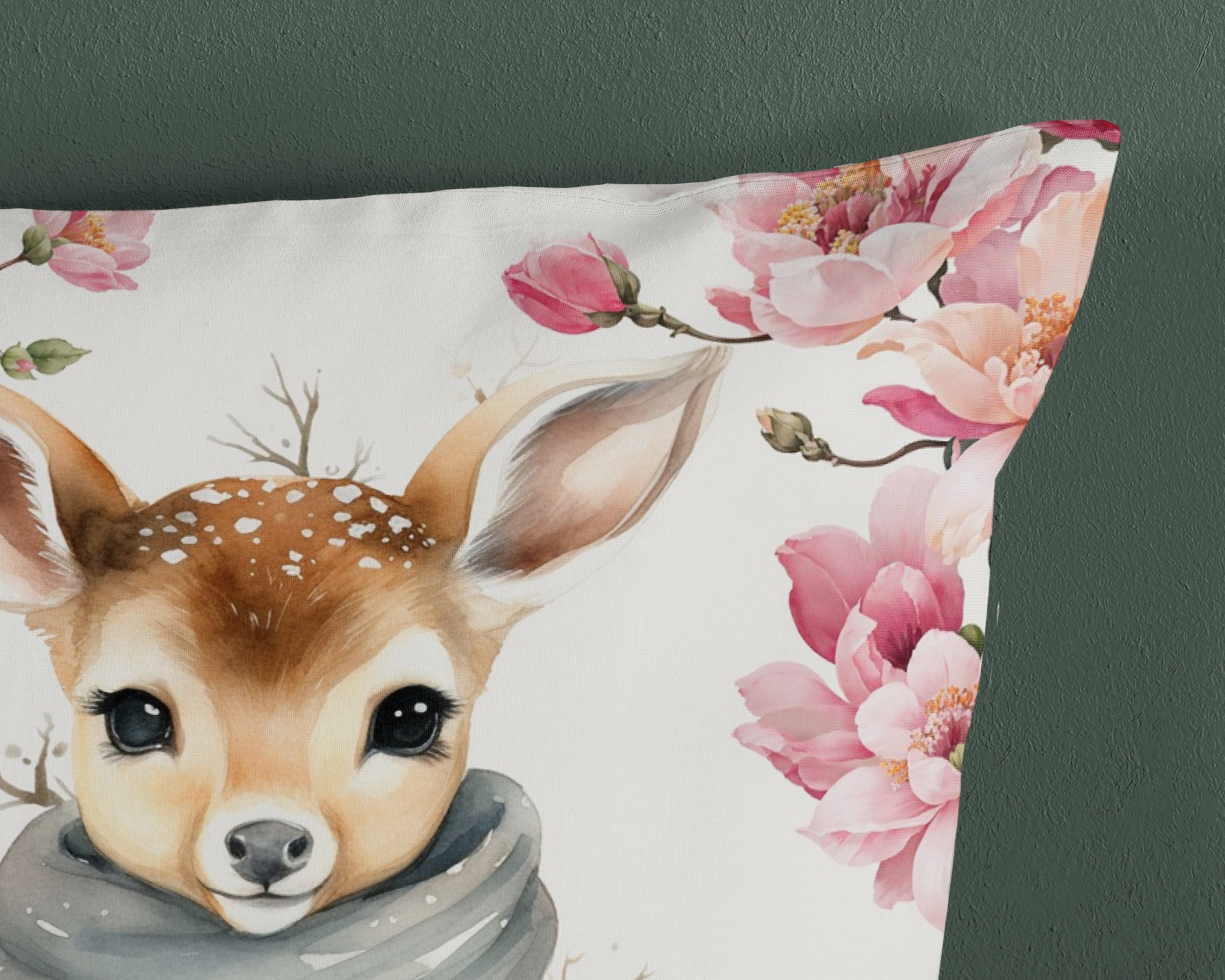 good morning Kinderbettwäsche »Leone«, Baumwolle, 135x200, Wendeoptik, Kind, Mädchen, Hirsch, Winter, Weiß