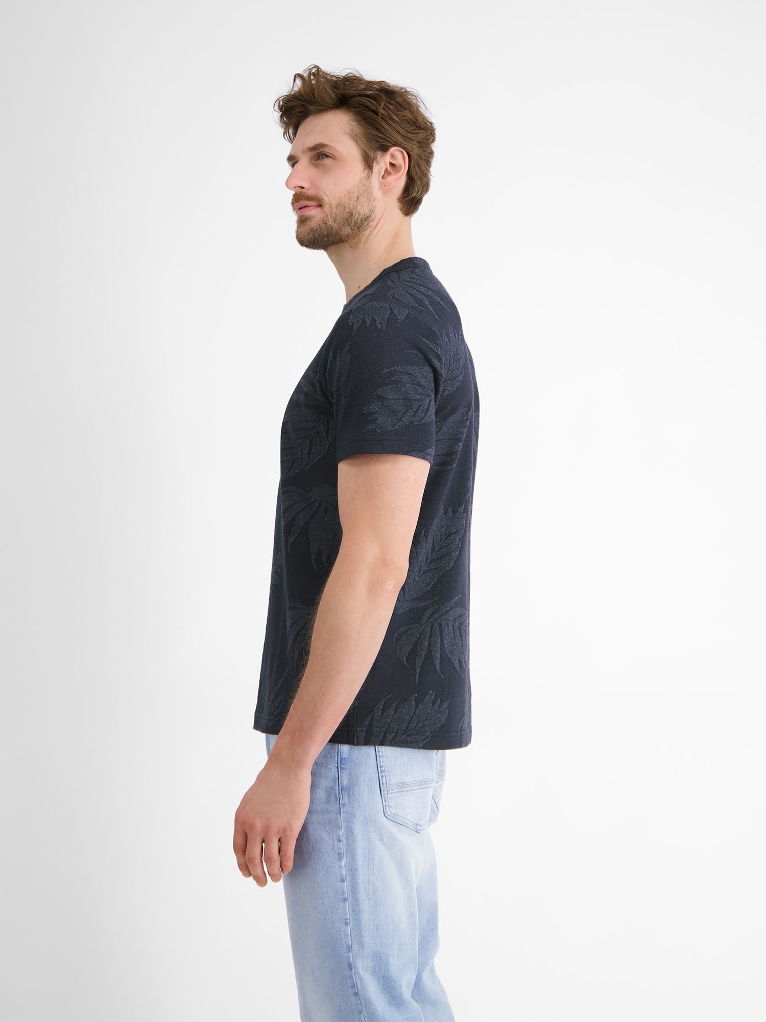 LERROS T-Shirt »LERROS Jacquard T-Shirt für Herren«