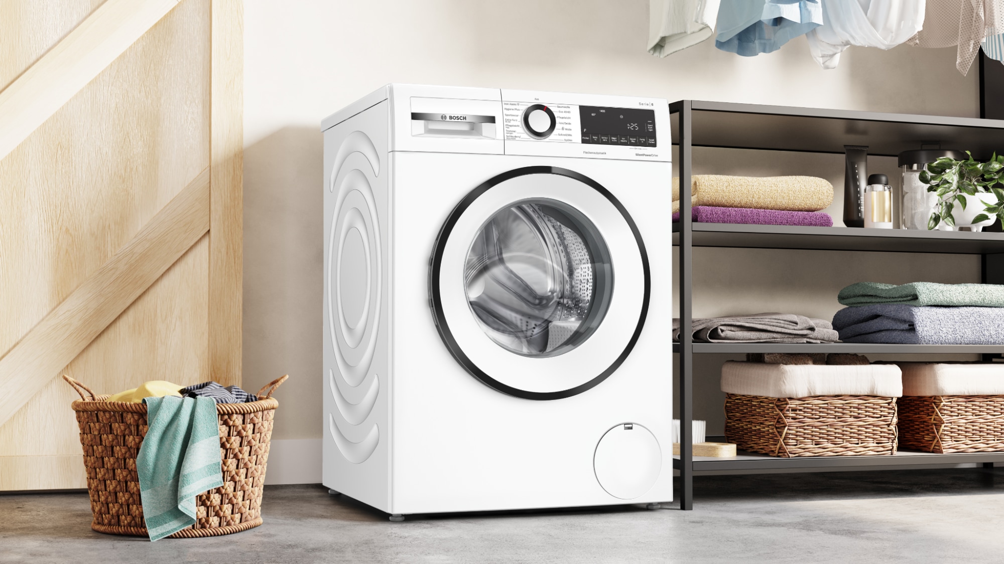 BOSCH Waschmaschine Serie 6 »WGG244ZV0« 9 kg 1400 U/min Knitter-Programm Iron Assist, Speed Perfect, Nachlegefunktion