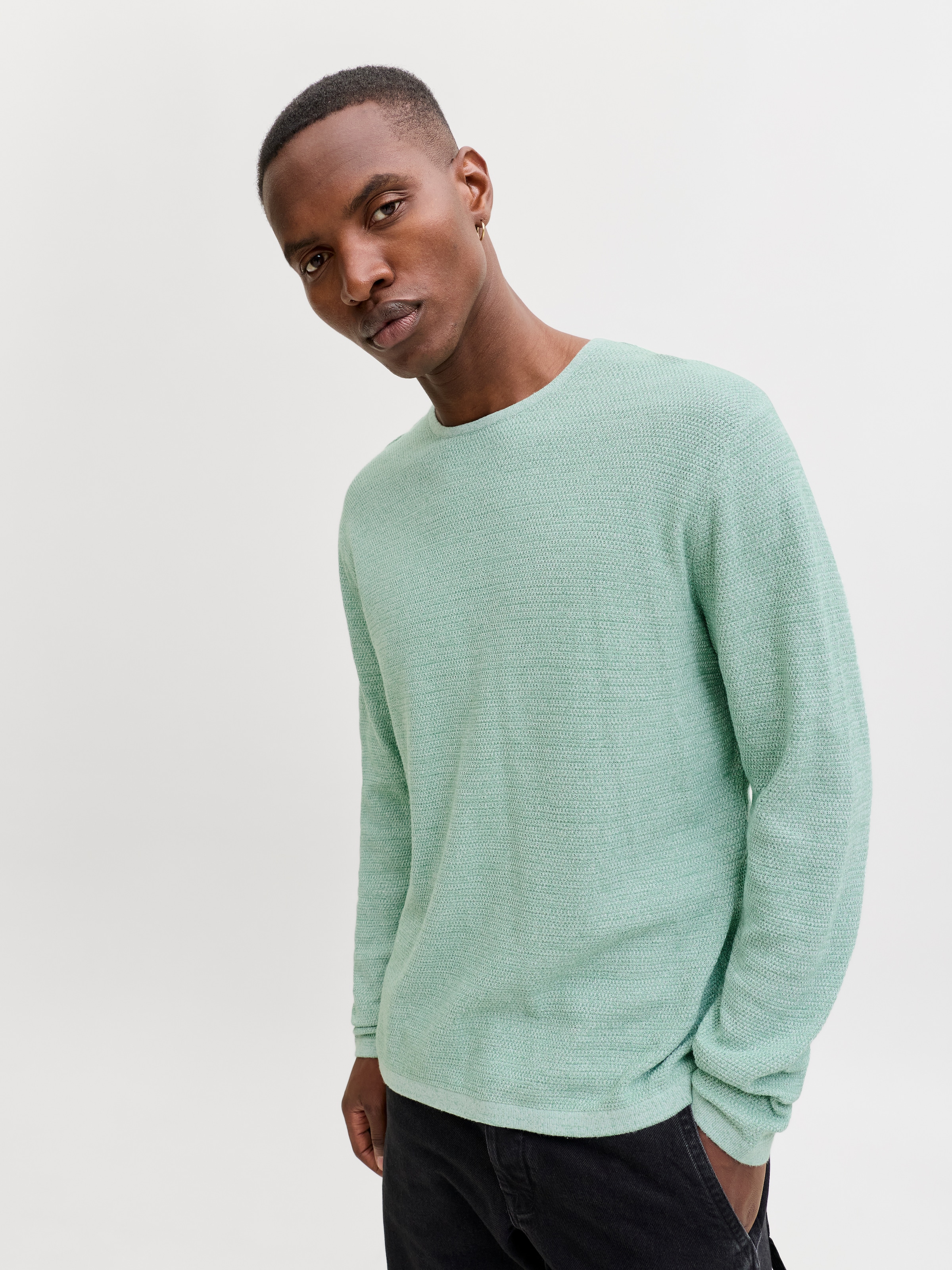 Jack & Jones Rundhalspullover »JJEGEORGE KNIT CREW NECK NOOS« mit Strick Optik