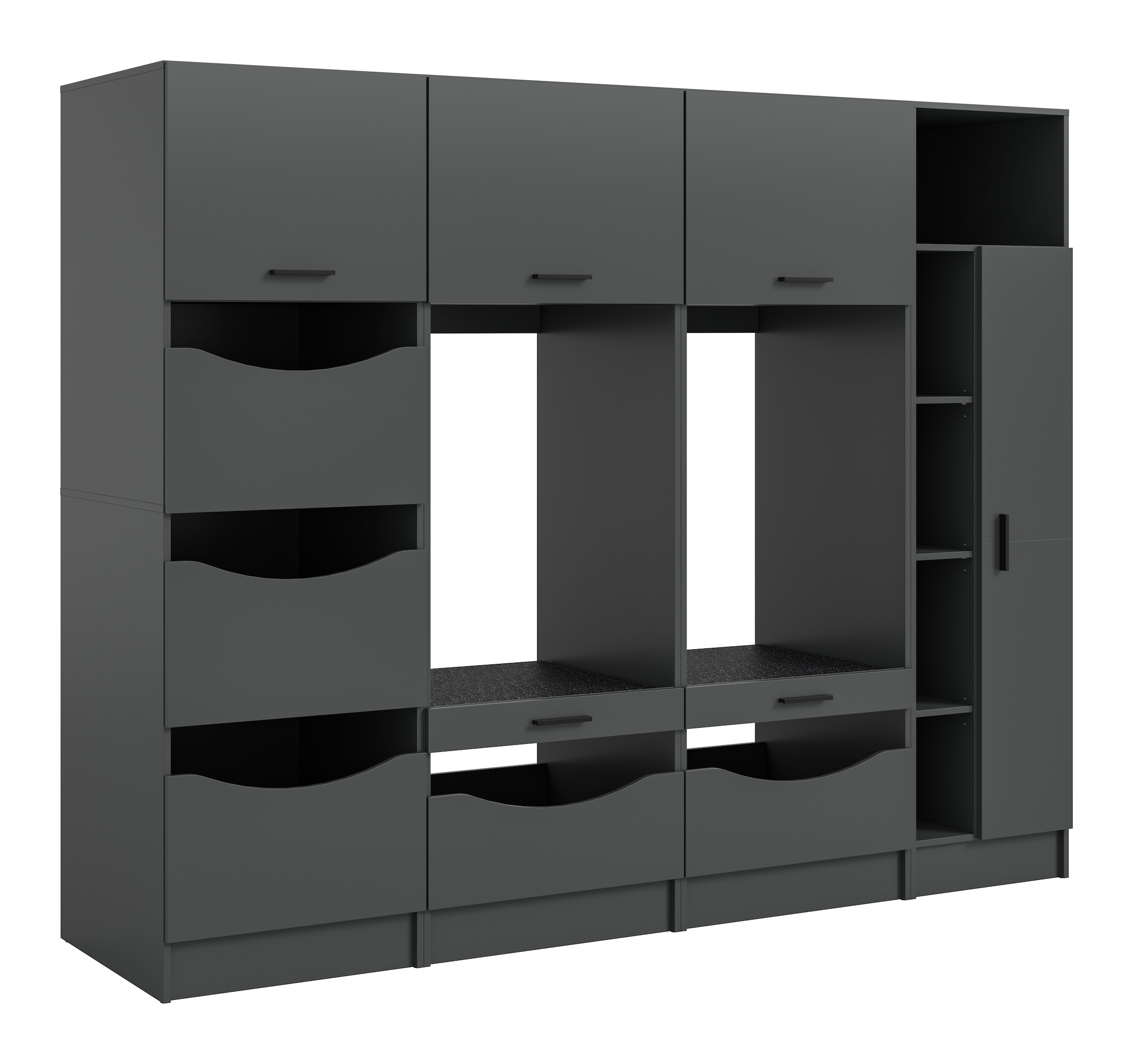 welltime Mehrzweckschrank-Set »FALAS, TOPSELLER!, 4-teilig, Hauswirtschaftsraum Set, Breite 292 cm« 2x Waschmaschinenumbau-, 1x Wäsche- & 1x Mehrzweckschrank, 