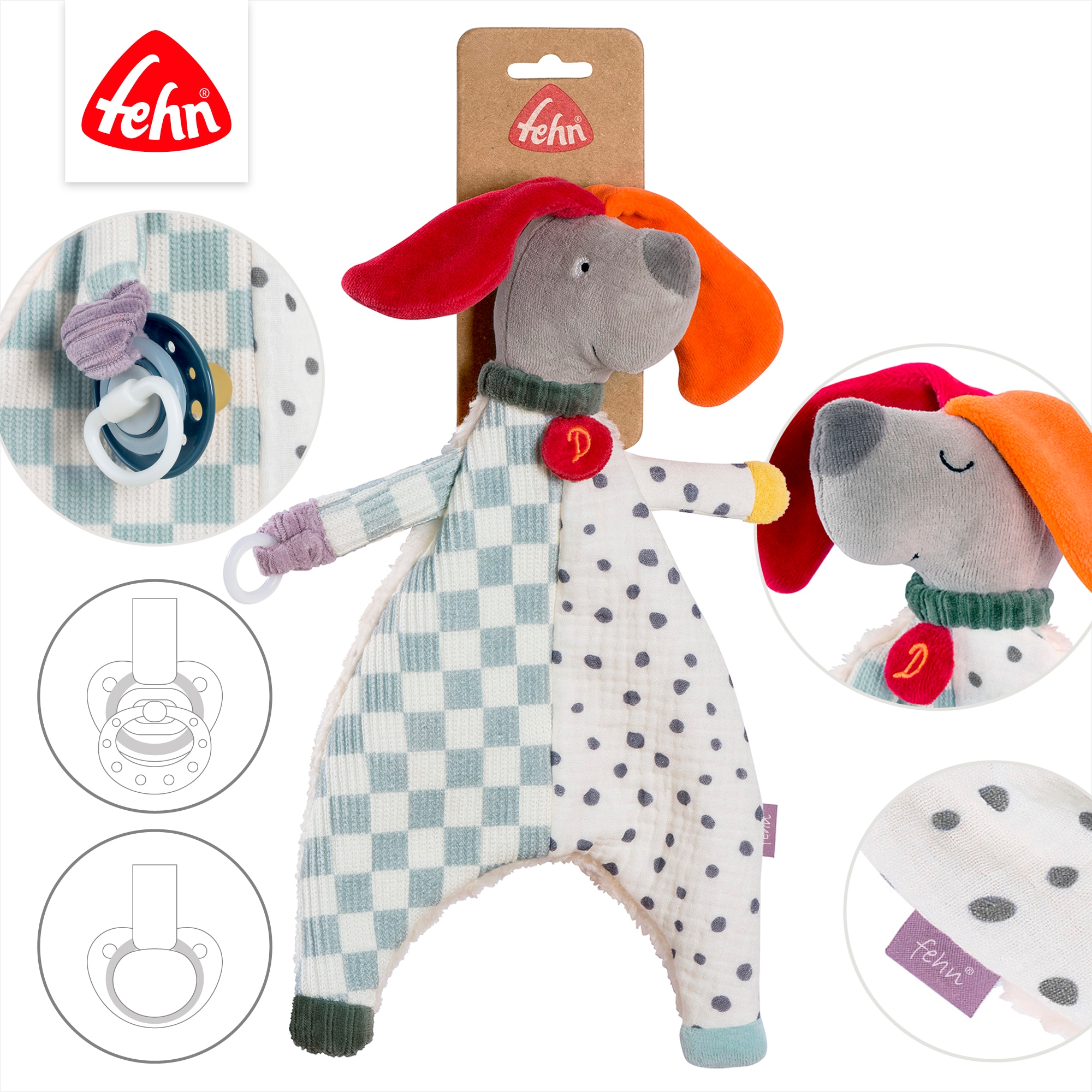 Fehn Kuscheltuch »Schmusetuch Hund Dotty« Enthält Bio-Baumwolle