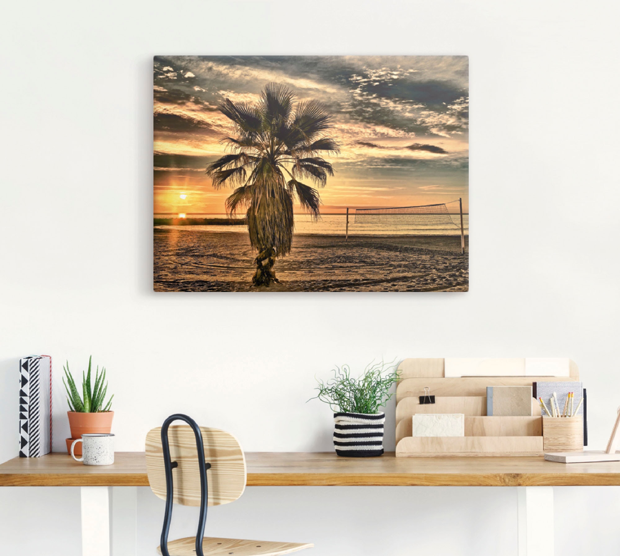 Artland Wandbild »Palme bei Sonnenuntergang«, Sonnenaufgang & -untergang, (1 St.), als Leinwandbild, Poster in verschied. Größen
