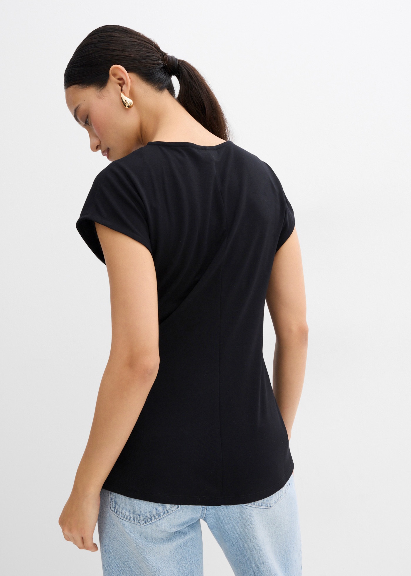 bonprix Shirttop ärmelloses Design, mit V-Ausschnitt, Slim Fit Passform
