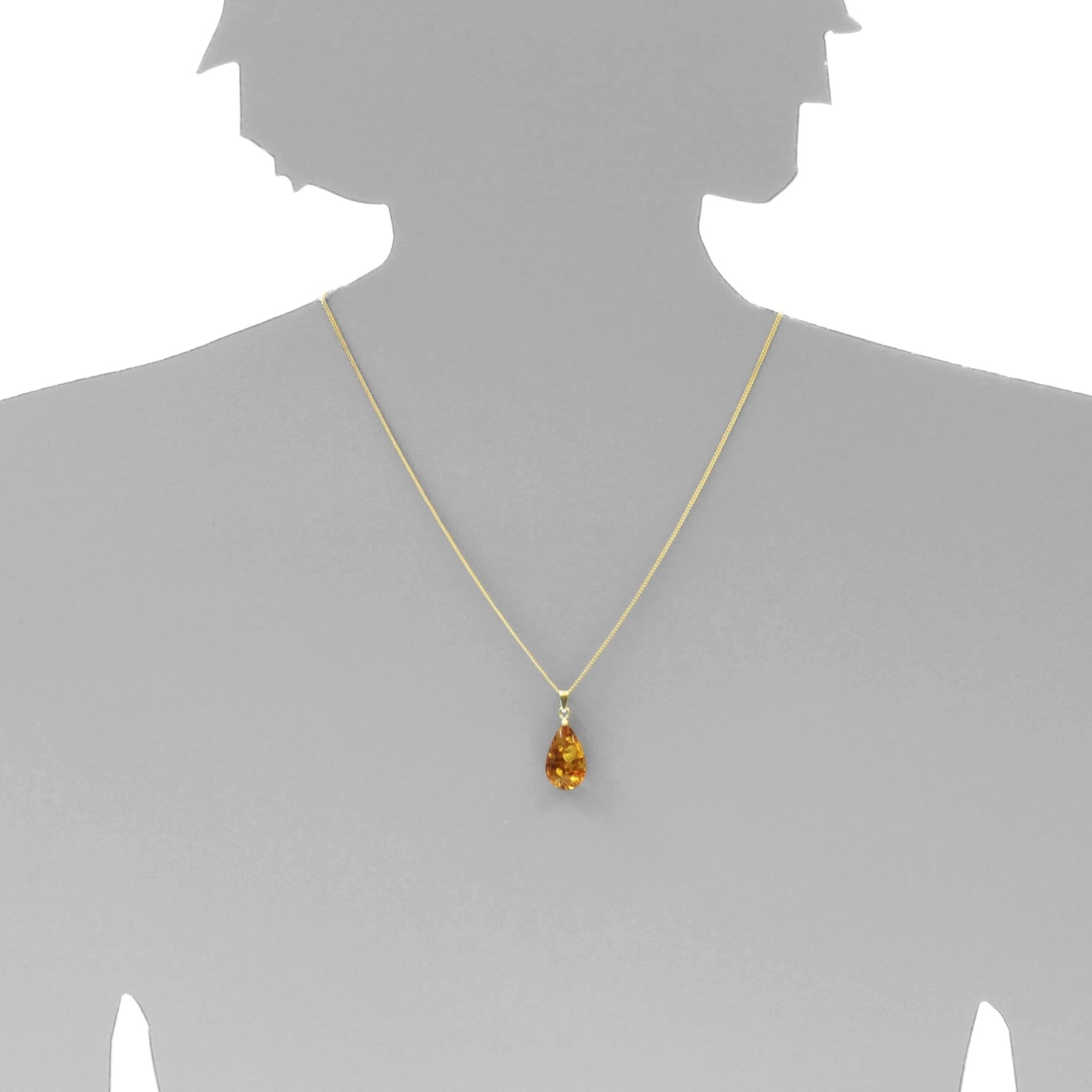 OSTSEE-SCHMUCK Kettenanhänger »- Tropfen ca. 17 mm lang - Gold 585/000 - Bernstein -,«