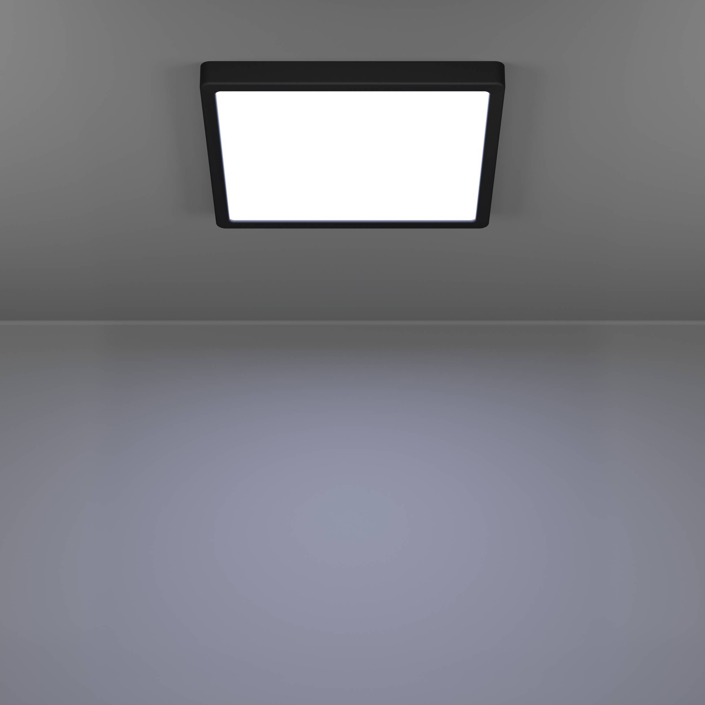 EGLO Aufbauleuchte »Fueva 6 Deckenleuchte, Aufbaulampe, Kunststoff, Deckenbeleuchtung« LED-Modul 1 Stk. Kaltweiß | Neutralweiß | Warmweiß Aufbauleuchte - L29 x B29 x H2,5 cm - schwarz - 13W inkl.