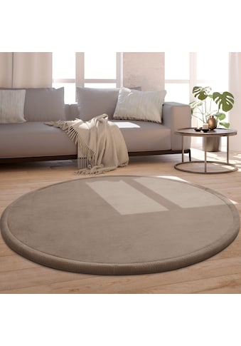 Teppich »Tatami 475«, rund, Kurzflor, Uni Farben, mit Memory Foam, waschbar