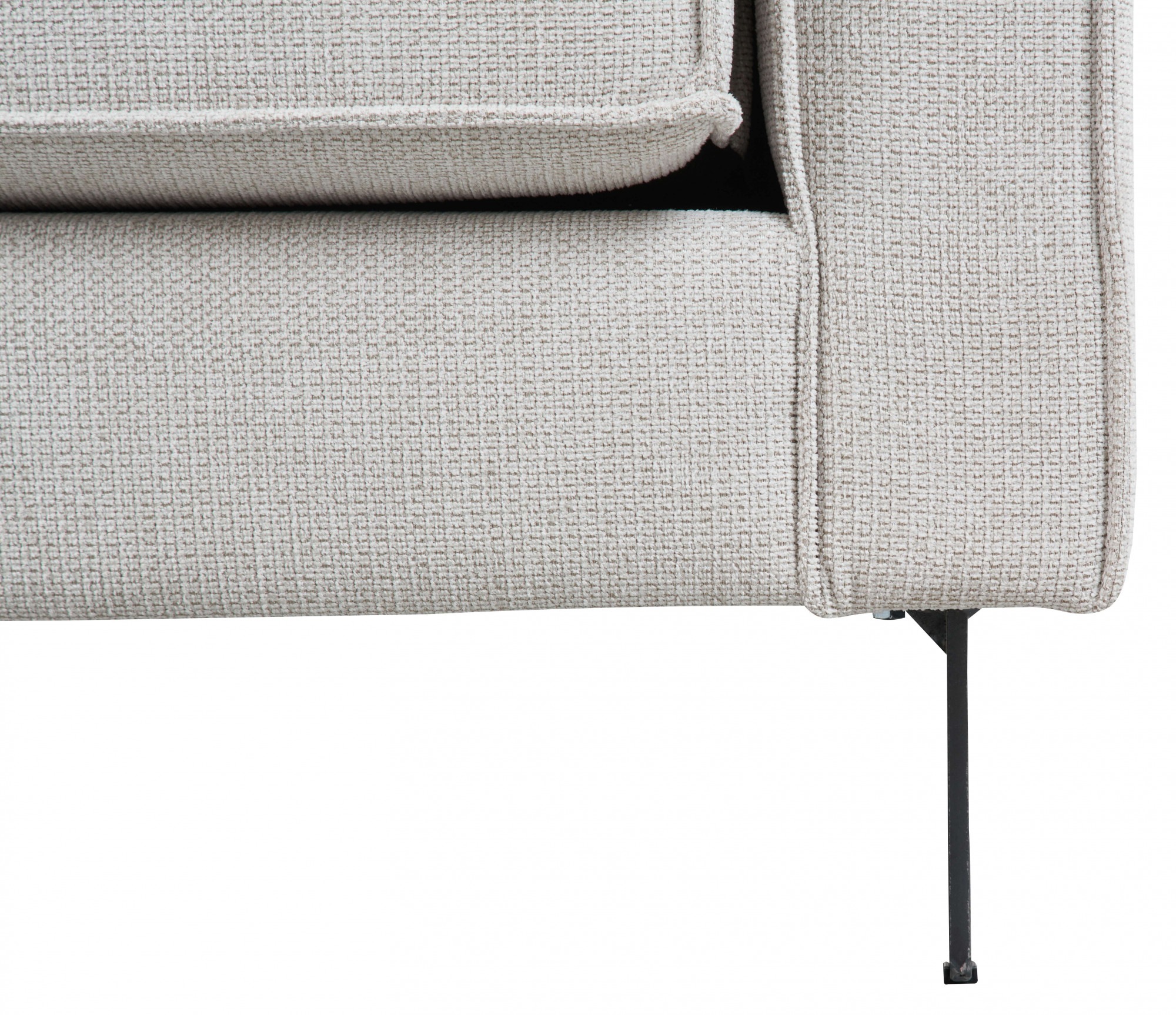 Places of Style Ecksofa »Pinto, 290 cm, Cord, Chenille, Lederoptik, Ottomane links / rechts«, mit Keder, schwarze Metallfüße, Wellenunterfederung