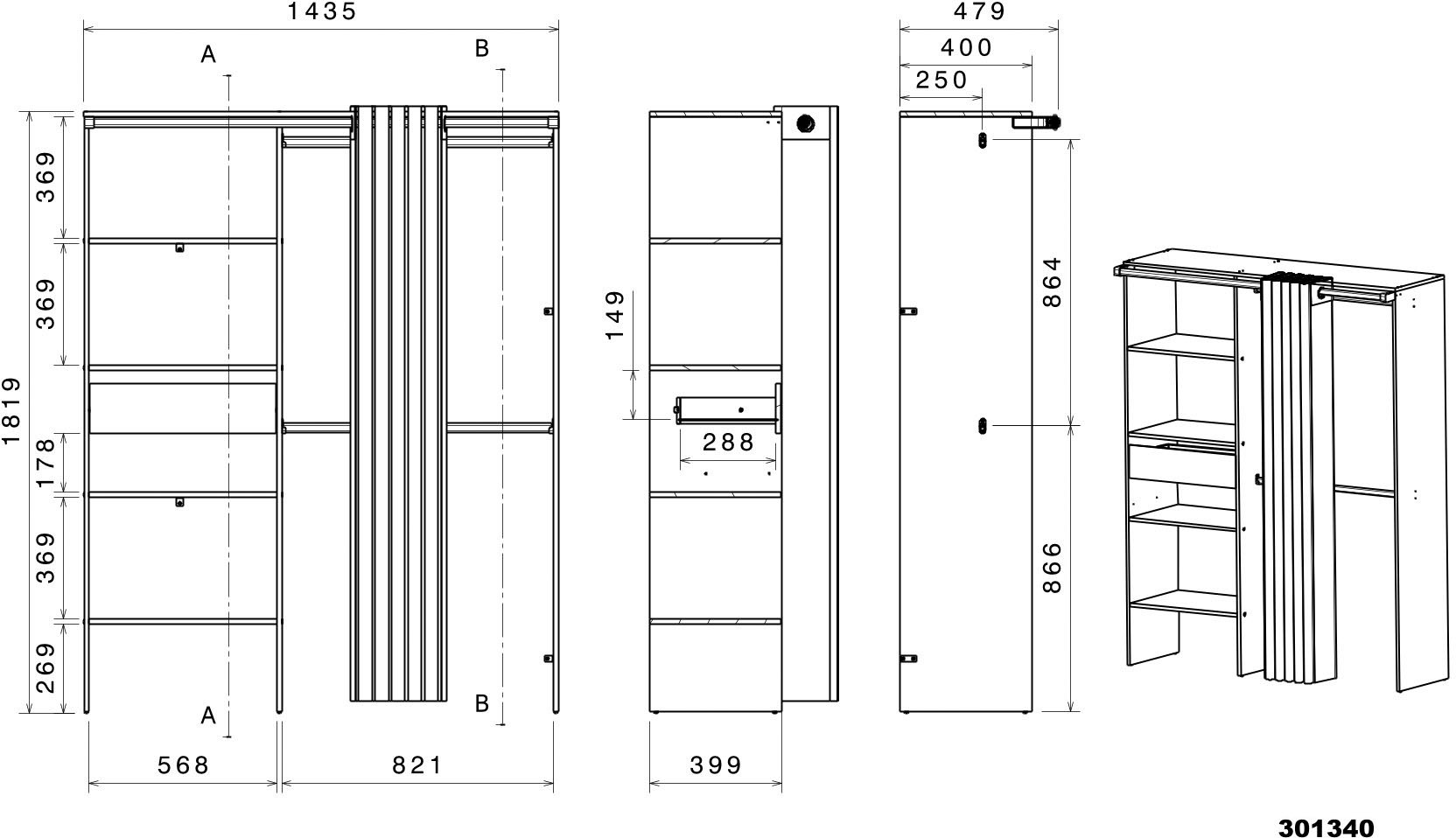 Parisot Mehrzweckschrank »Parisot Bari 1« Packung, 1 Stk. tlg.