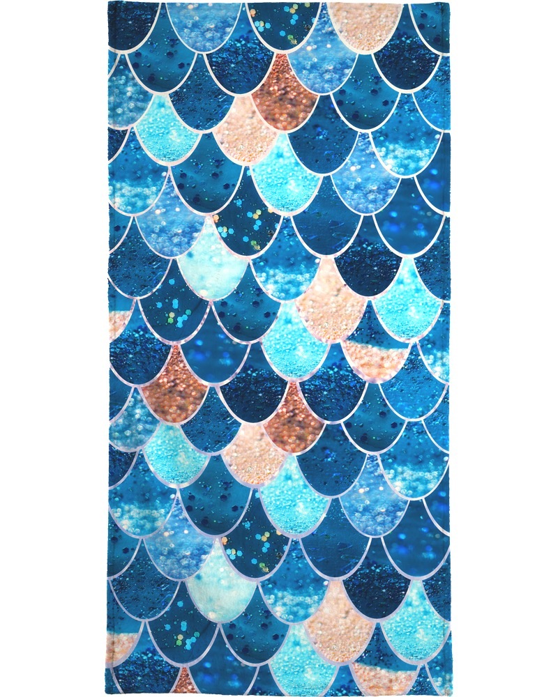Juniqe Handtuch »Mermaid Blue«, (1 St.), Weiche Frottee-Veloursqualität