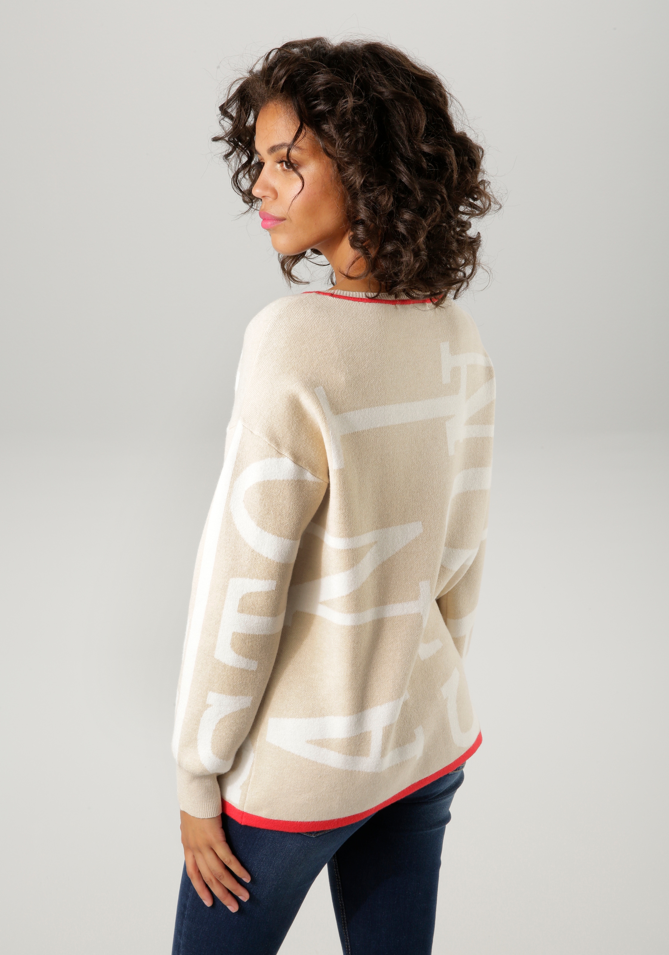 Aniston CASUAL Strickpullover, mit eingestrickten ANISTON-Schriftzügen