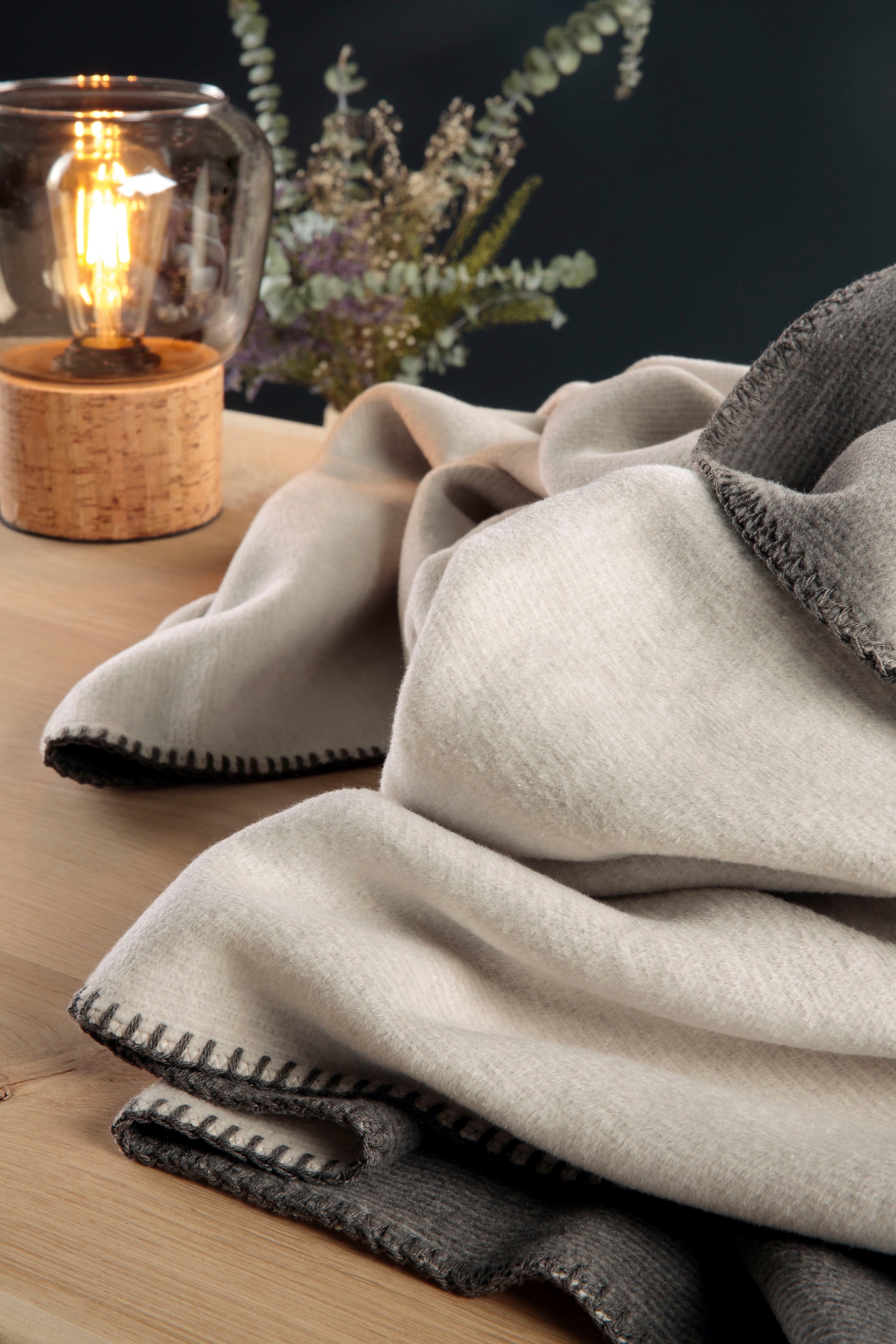 Biederlack Wohndecke »Melange Doubleface« mit geketteltem Zierstich