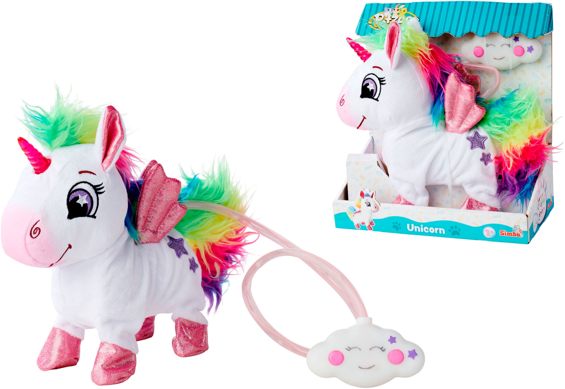 SIMBA Spielfigur »PetZoo Rainbow Unicorn«, mit Licht und Sound