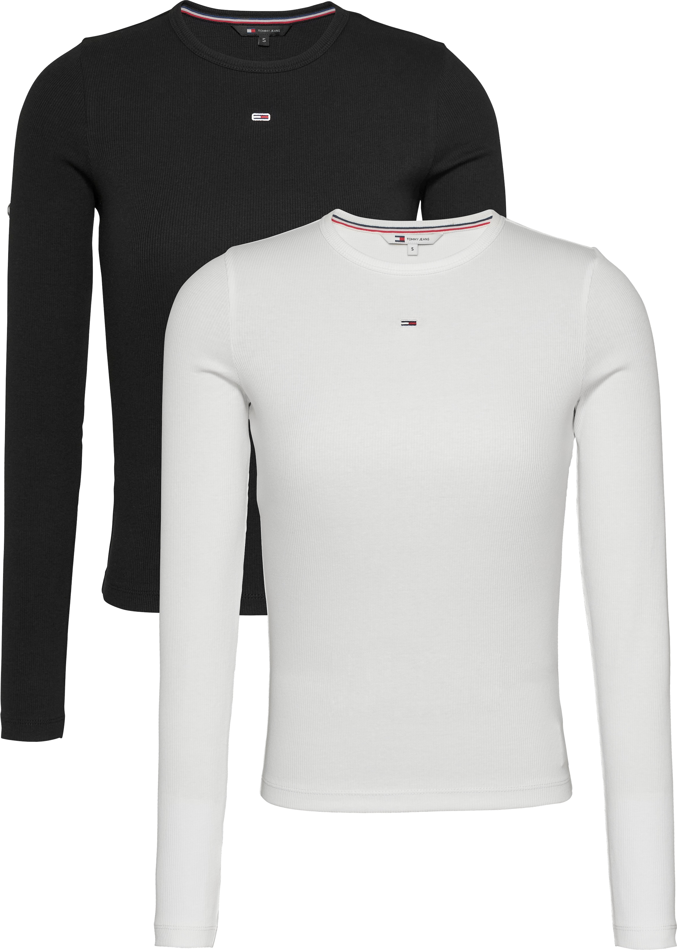 Langarmshirt »TJW 2PACK SLIM ESSENTIAL RIB LS«, in Rippoptik, mit Logostickerei