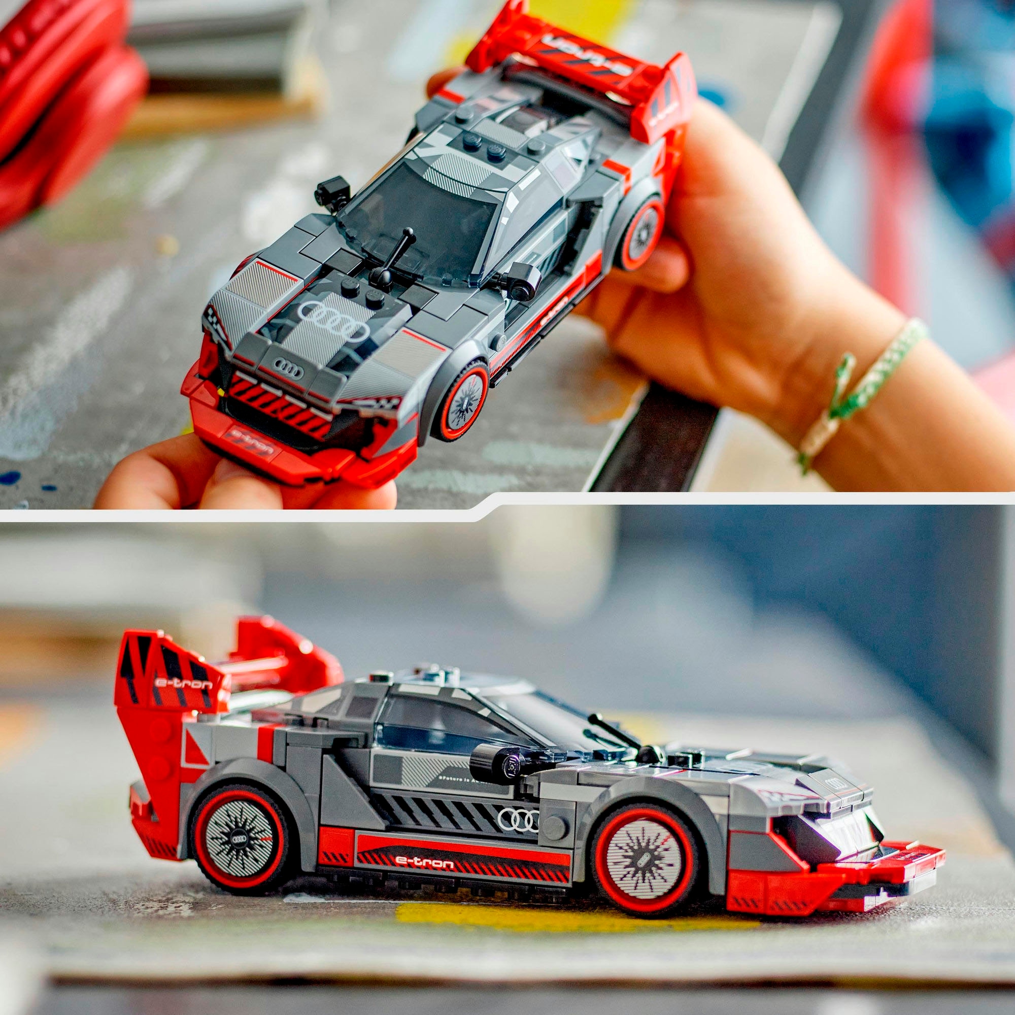 LEGO® Konstruktionsspielsteine »Audi S1 e-tron quattro Rennwagen (76921), LEGO® Speed Champions«, (274 St.), Made in Europe