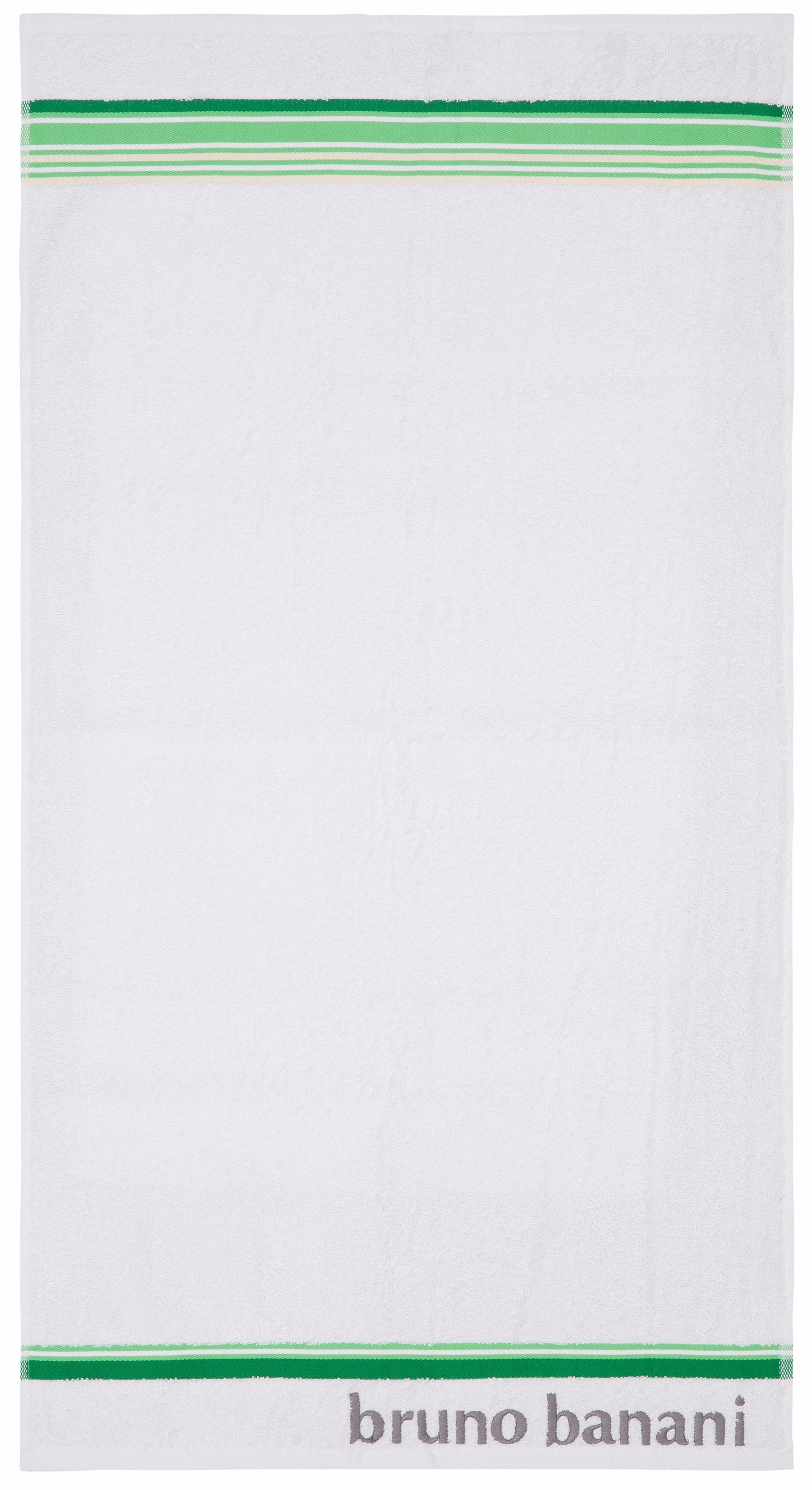 Bruno Banani Handtuch Set »Maja, 1 Duschtuch, 2 Handtücher, 2 Gästehandtücher, 2 Waschhandschuhe« Set 7 Stk. Walkfrottee mit Bordüre und Markenlogo, 7 teiliges Handtücher Set, 100% Baumwolle