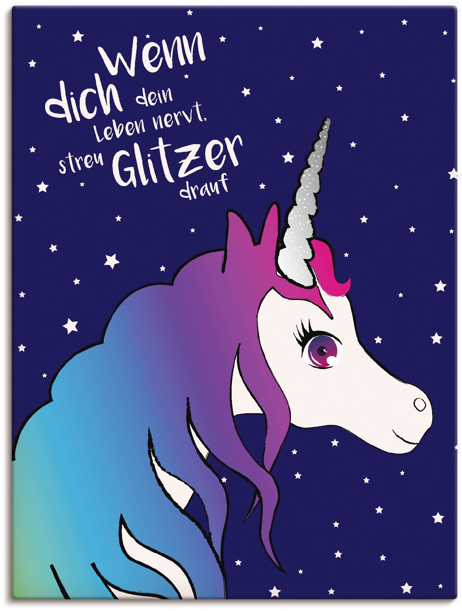 Artland Wandbild »Einhorn streu Glitzer Leinwandbild auf bei Animal verschied. St.), dein als Fantasy, Leben«, OTTO in Größen (1 kaufen