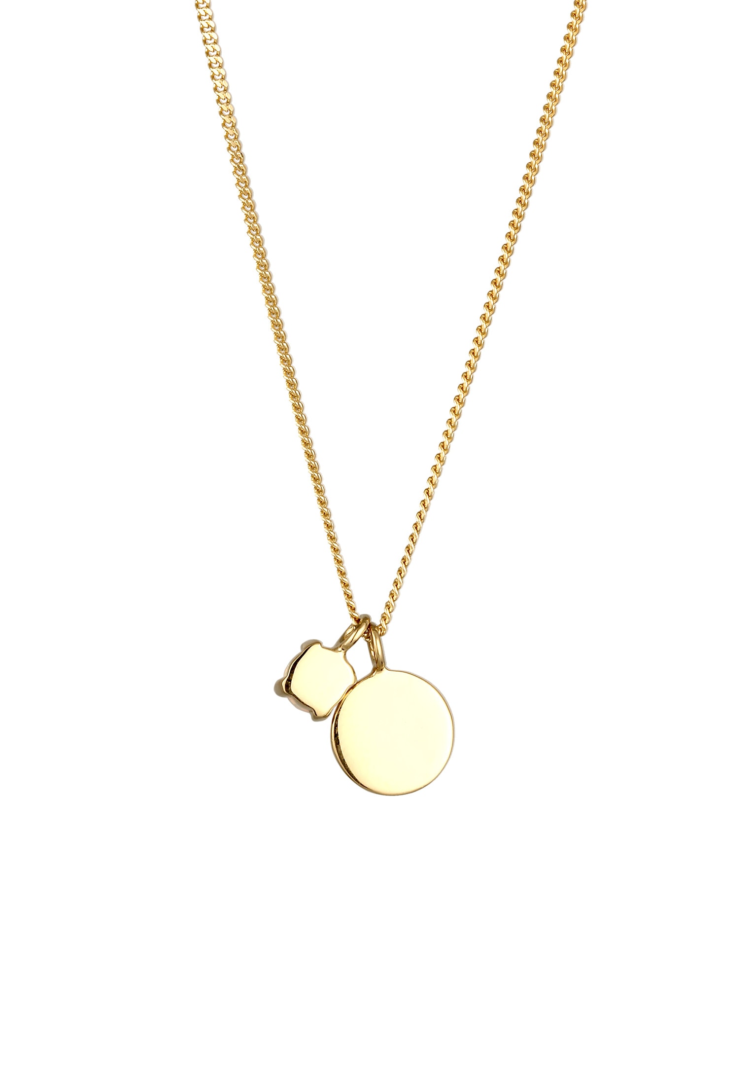 Elli Kette ohne Anhänger »Halskette Plättchen Synthetischer Opal Weiß 925 Sterling Silber«