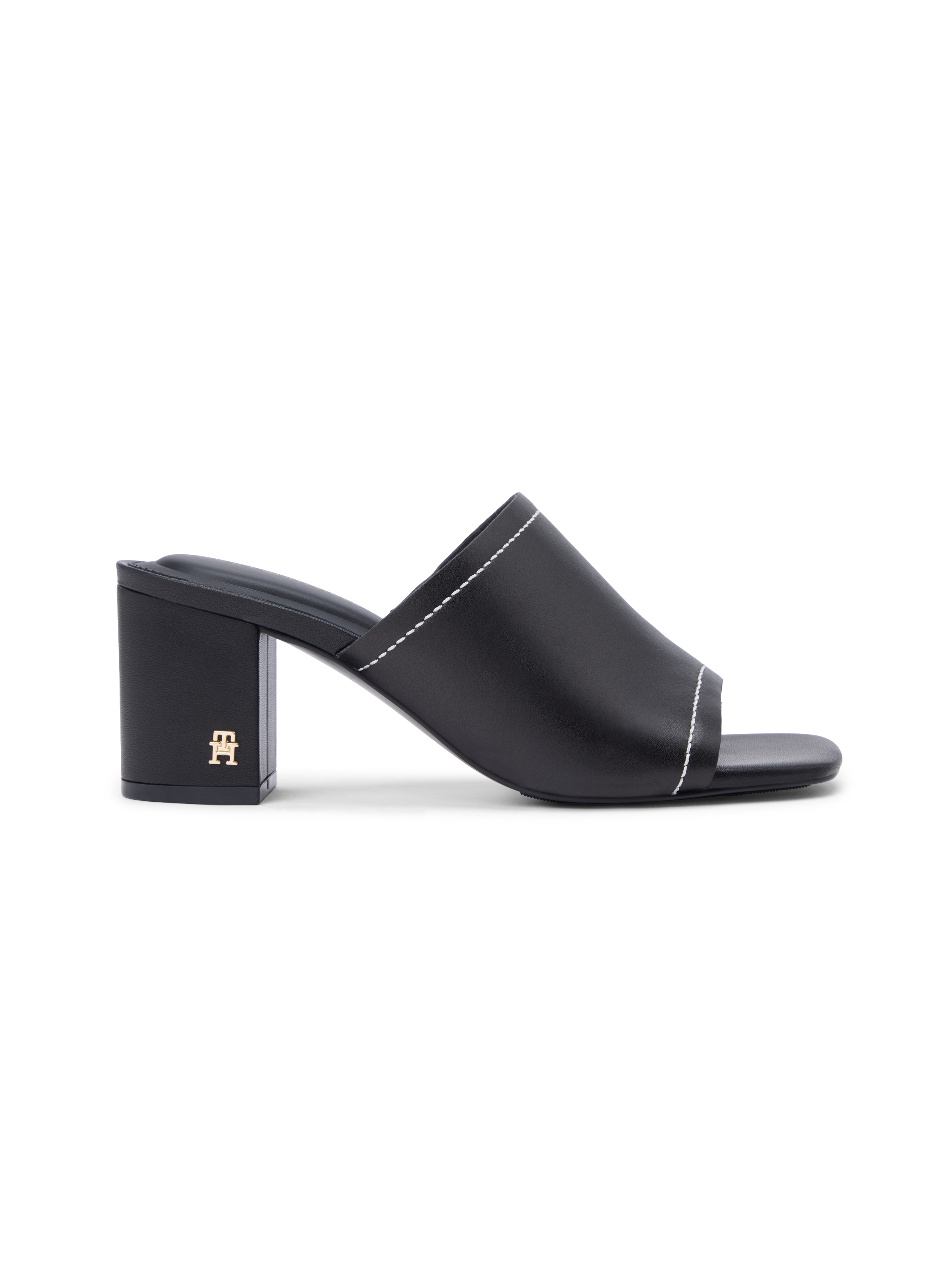 Tommy Hilfiger Pantolette »TH BLOCK HEEL MULE LTH«  Sommerschuh, Businessschuh mit weicher Bandage