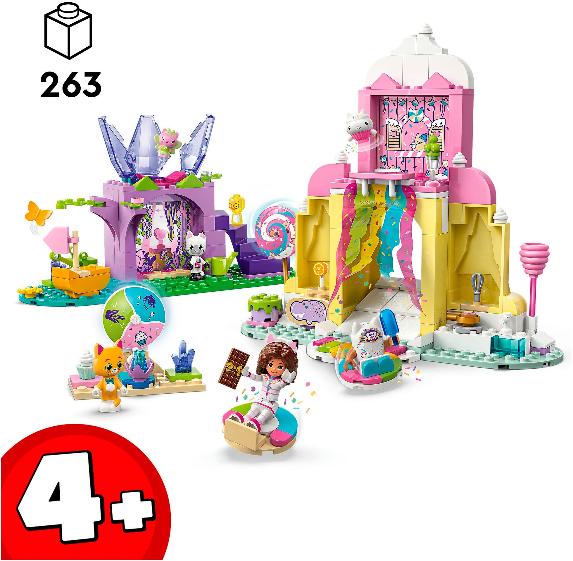 LEGO® Konstruktionsspielsteine »Zuckerguss-Gebirge und Kätzchen-Garten (11205), LEGO Gabby's Dollhouse«, (263 St.), Made in Europe