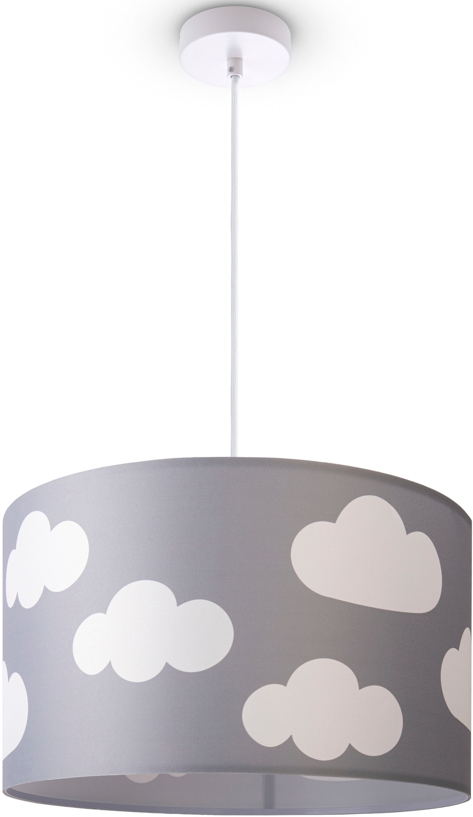 Wolken Paco Home Stoff online bestellen Pendelleuchte Pendellampe Cosmo«, E27 Kinderzimmer »Hugo Lampenschirm Rund Himmel