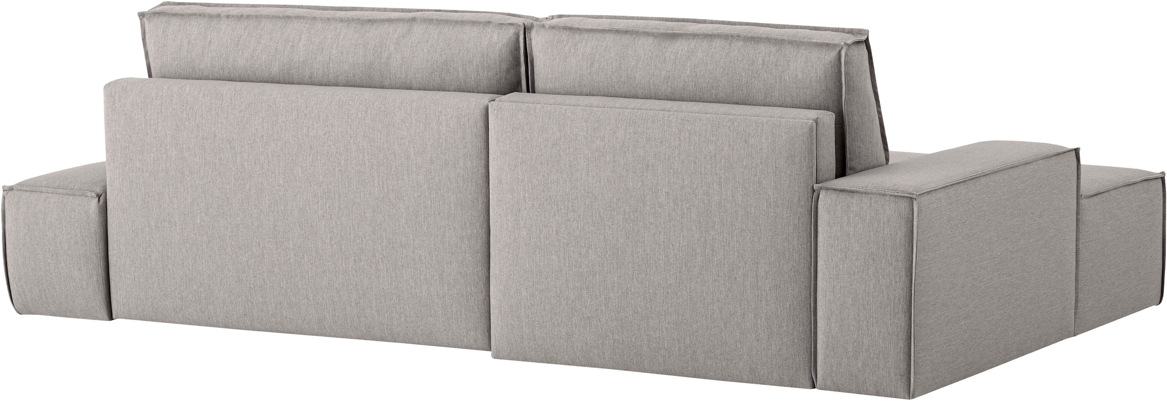 Home affaire Ecksofa »SHERWOOD, Schlafsofa in L-Form offen (275cm), Cord, Leinenoptik«, Schlaffunktion und Bettkasten, Kedernaht, hoher Sitz- & Liegekomfort