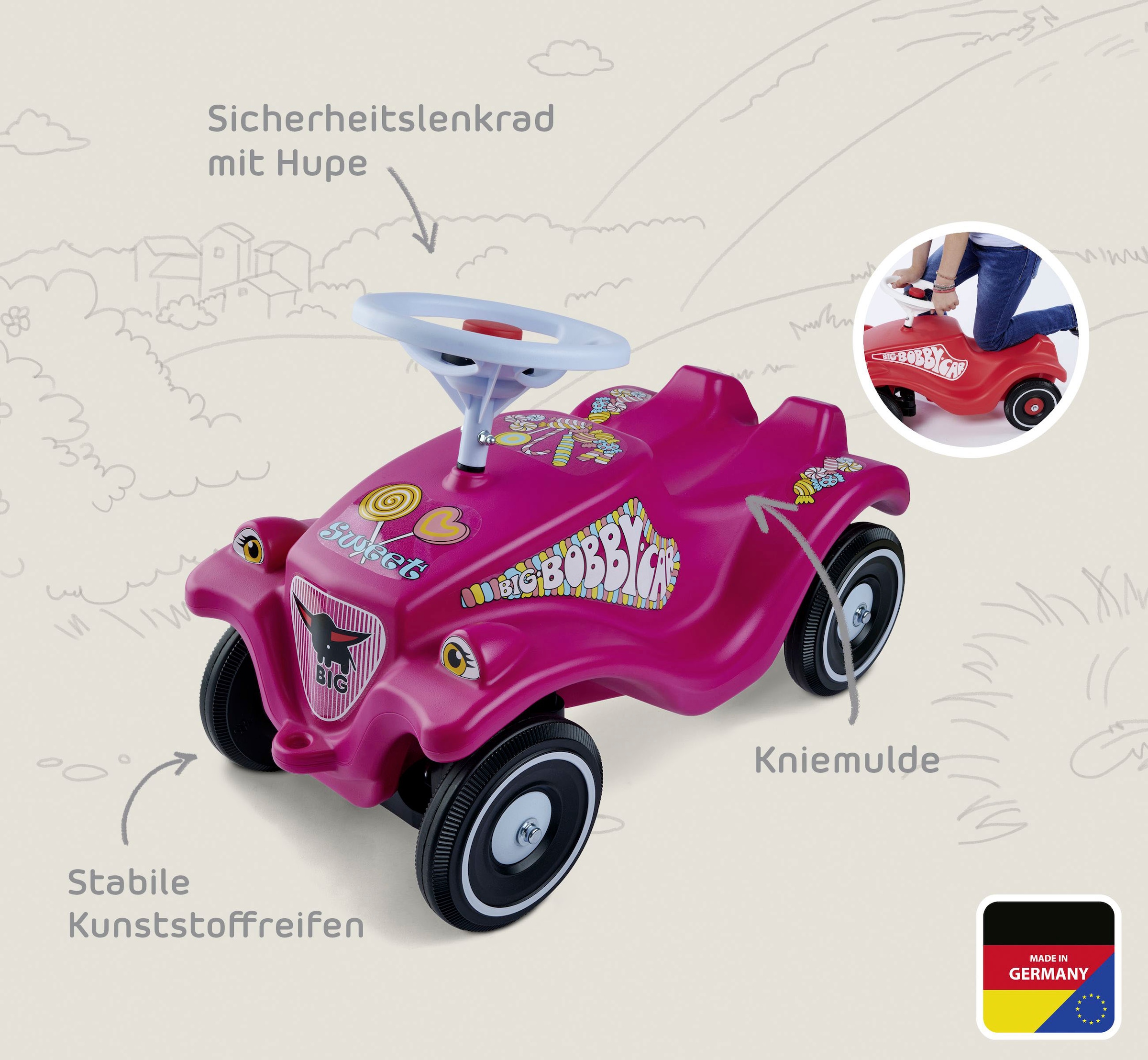 BIG Rutscherauto »BIG Bobby-Car-Classic Candy«, Made in Germany
