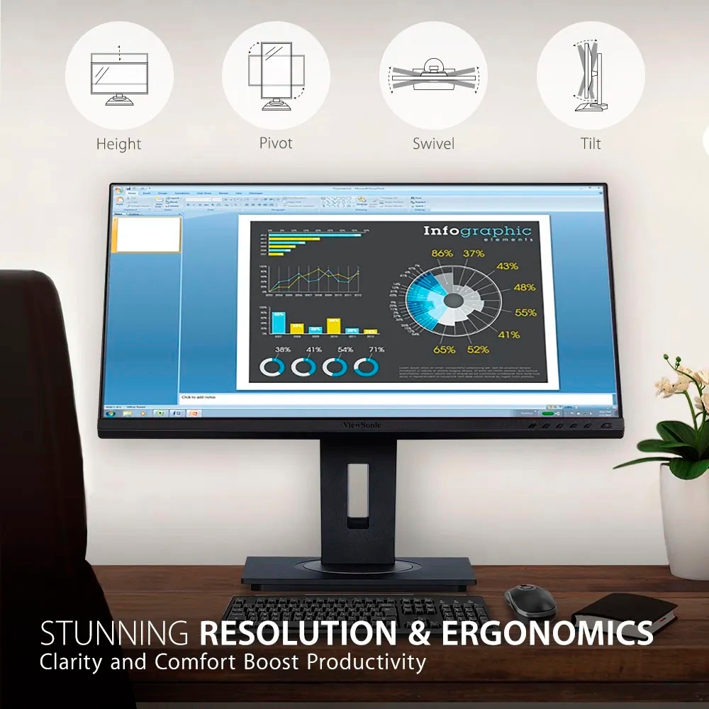 Viewsonic LED-Monitor »VG2748a«, 68 cm/27 Zoll, 1920 x 1080 px, Full HD, 5 ms Reaktionszeit, 60 Hz