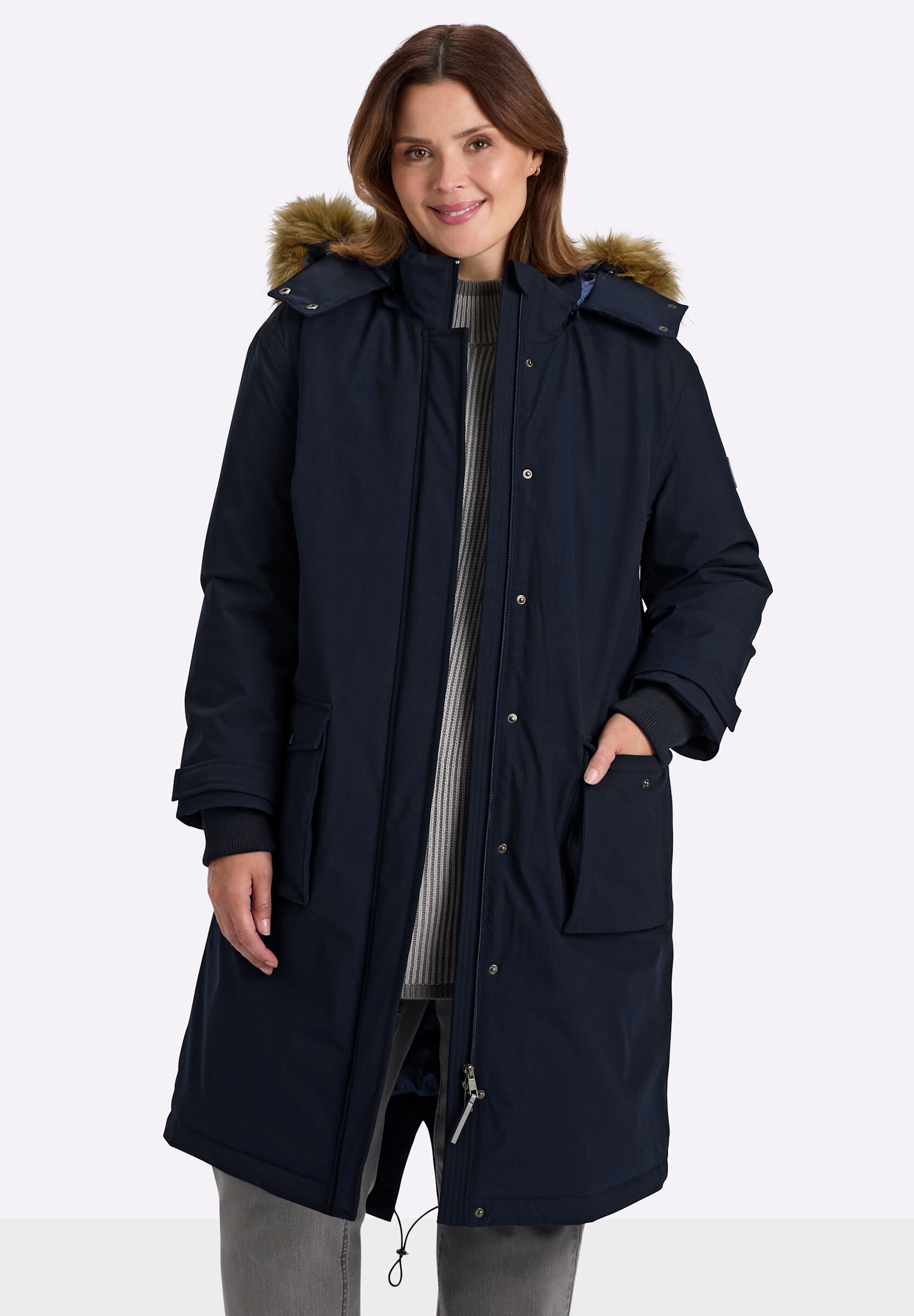 Sheego Parka »Mantel Mantel mit 3-in-1-Funktion« Abnehmbare Kapuze