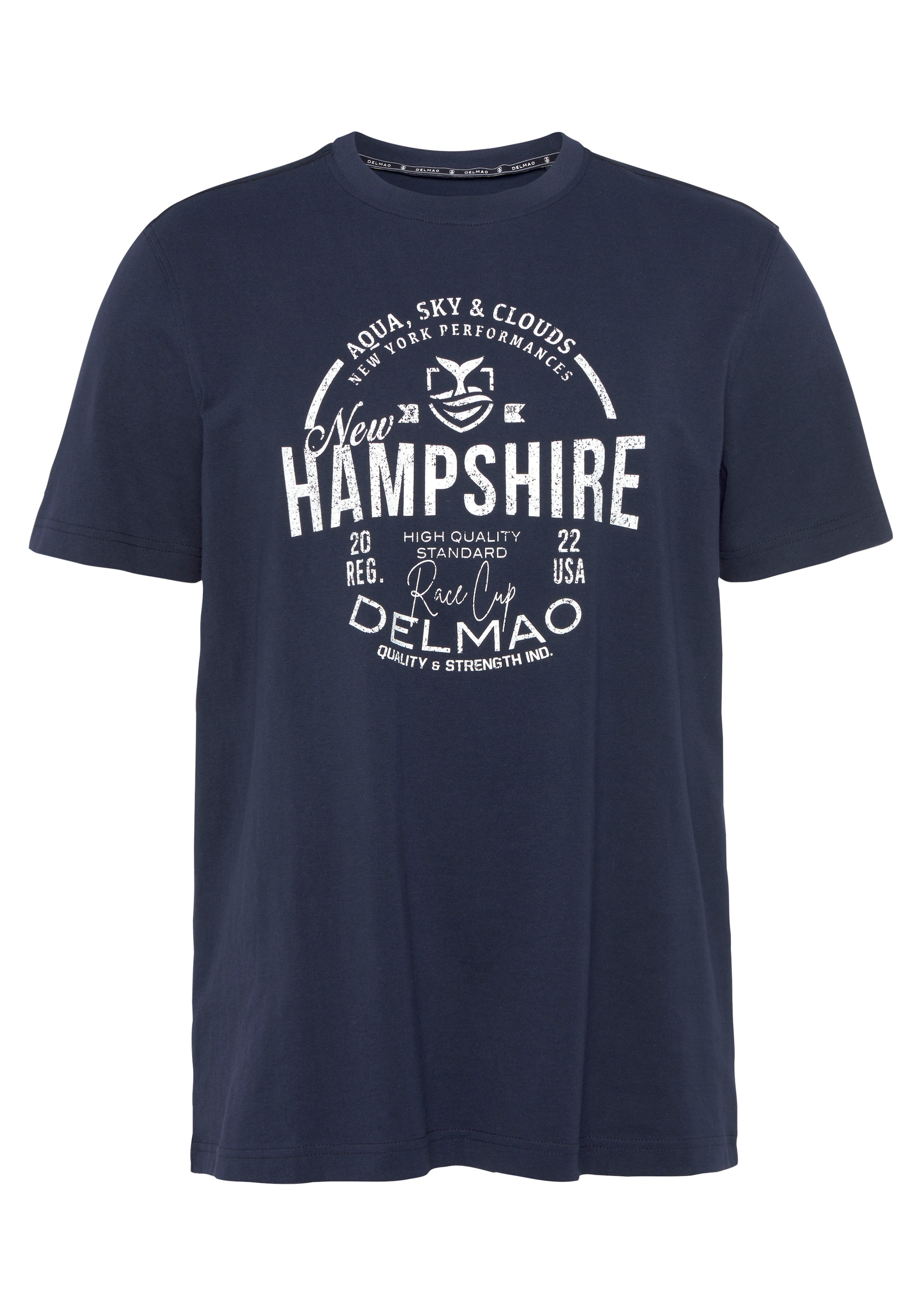 DELMAO T-Shirt, Kurzarm, lässige Passform, mit peppigem Print, aus Baumwolle