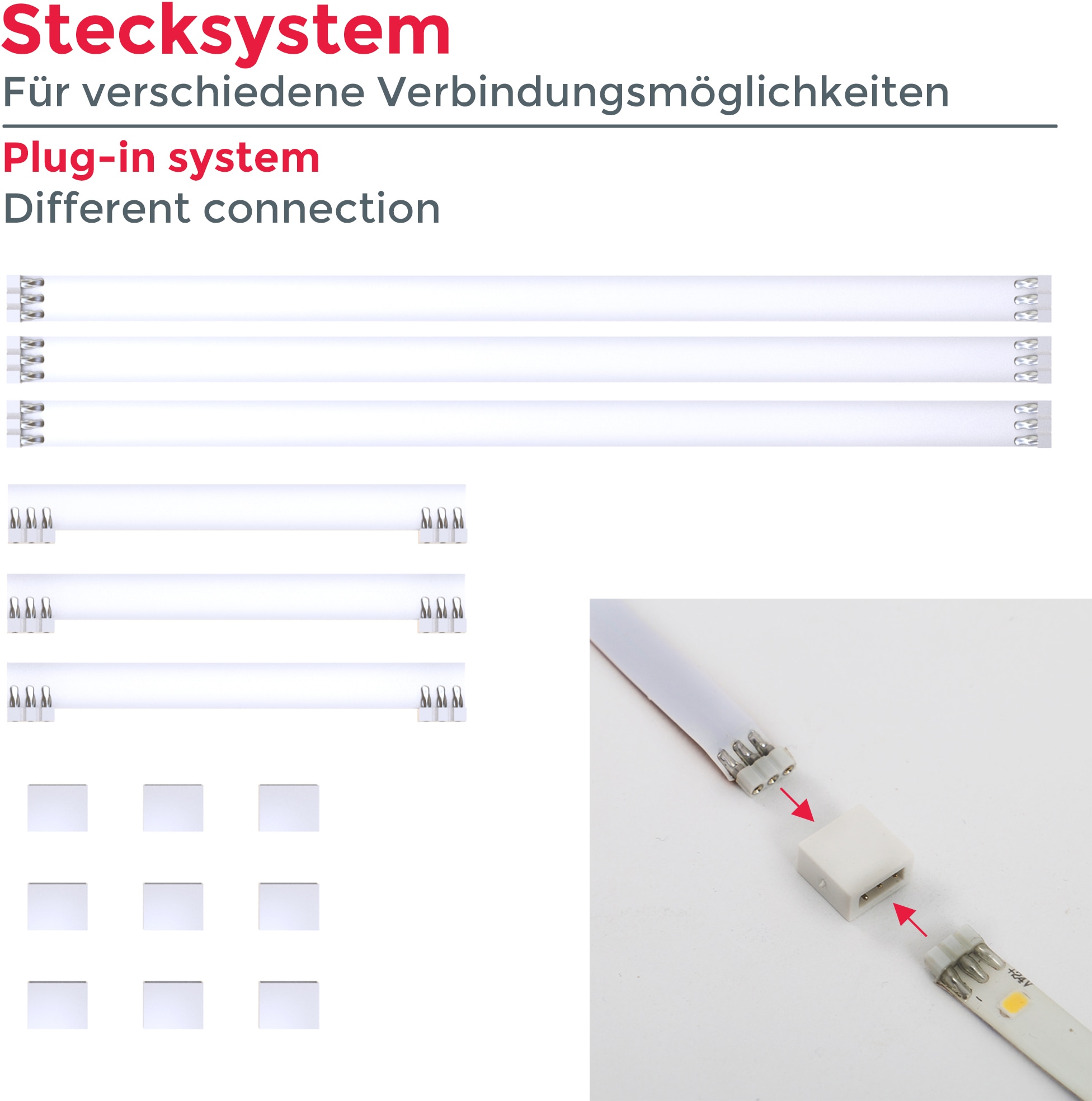 B.K.Licht LED-Streifen »Lacerta«, 2m LED Band Set 4 Streifen Unterbauleuchte inkl. Verbinder