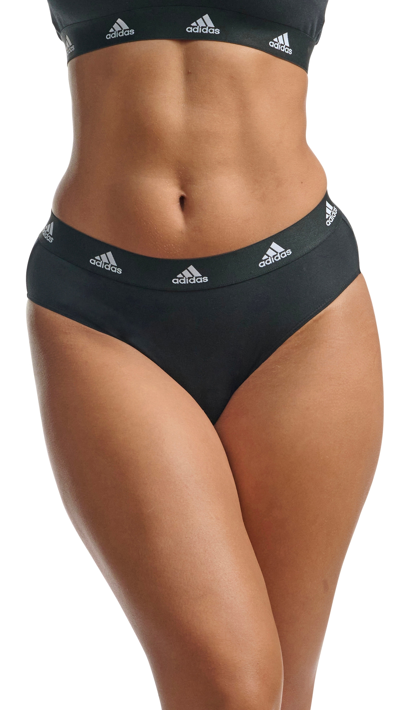 adidas Sportswear Bikinislip »"Sport Active Comfort Cotton"«, (3er Pack), Logo-Web-Bund, elastisches Single Jersey, schnelltrocknend