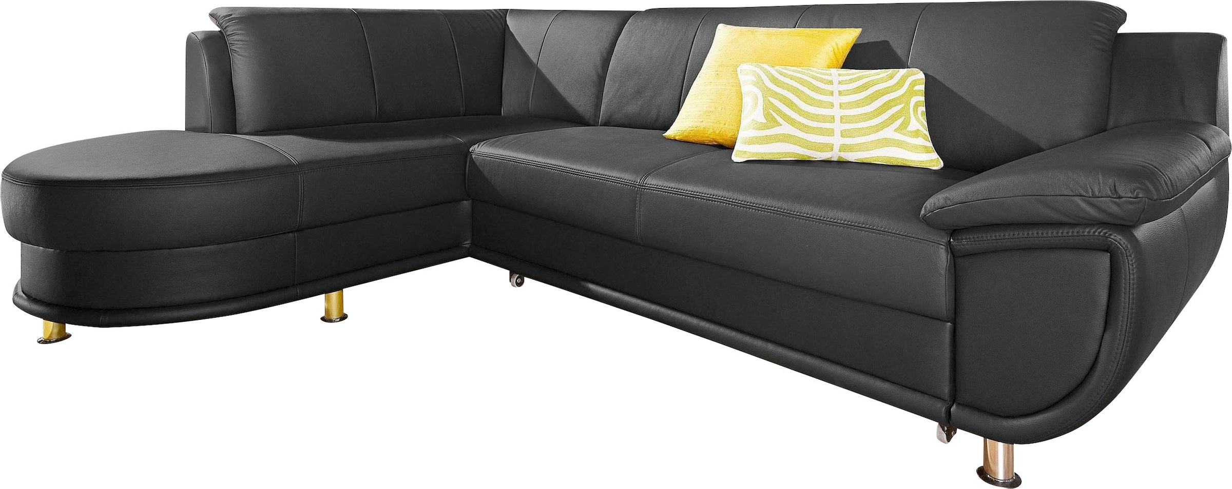 TRENDMANUFAKTUR Ecksofa »Rondo, zeitlos und elegant, bequem, L-Form«, wahlweise mit Federkern, wahlweise mit Bettfunktion