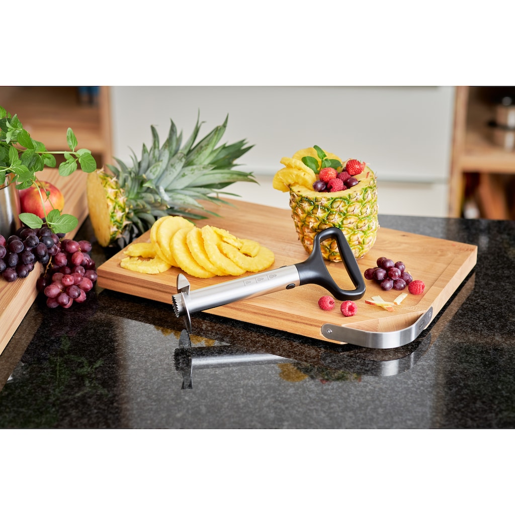 RÖSLE Obstschneider, (1 tlg.), Ananasschäler mit ergonomischem Griff, Einschneidskala, Auswurfschlitz