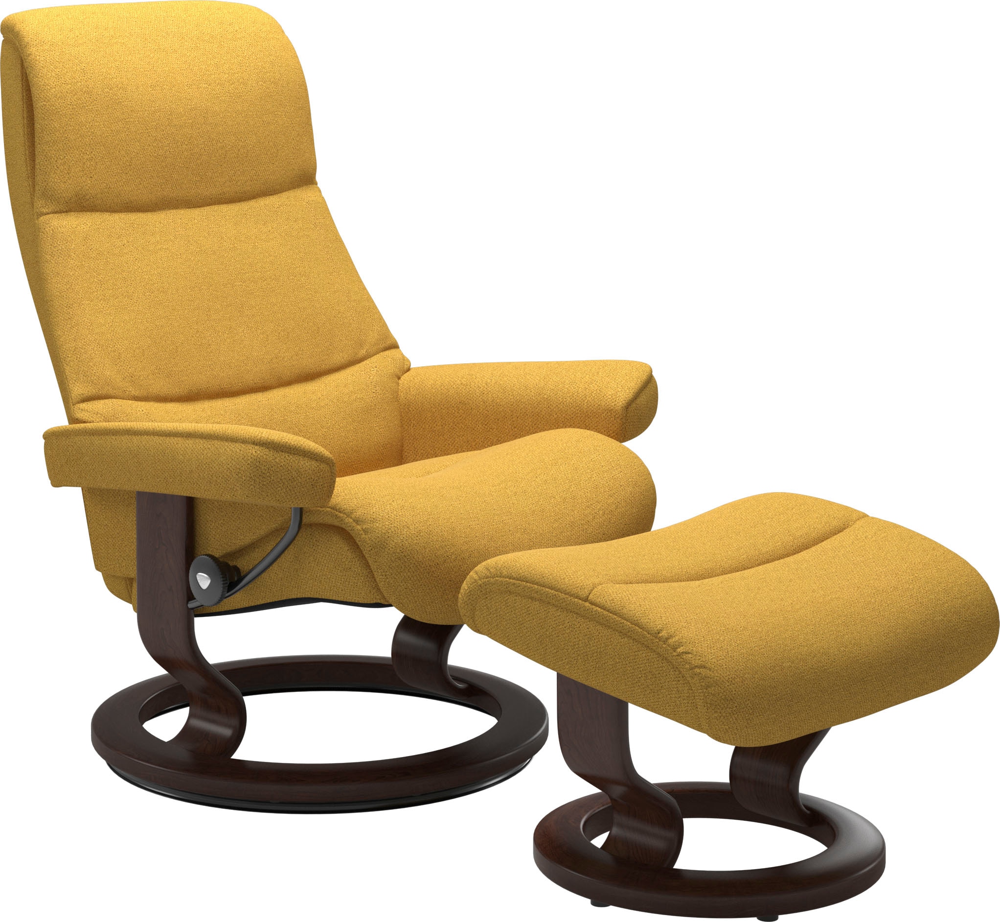 Stressless® Relaxsessel »View«, (Set, Relaxsessel mit Hocker), mit Classic Base, Größe S,Gestell Braun