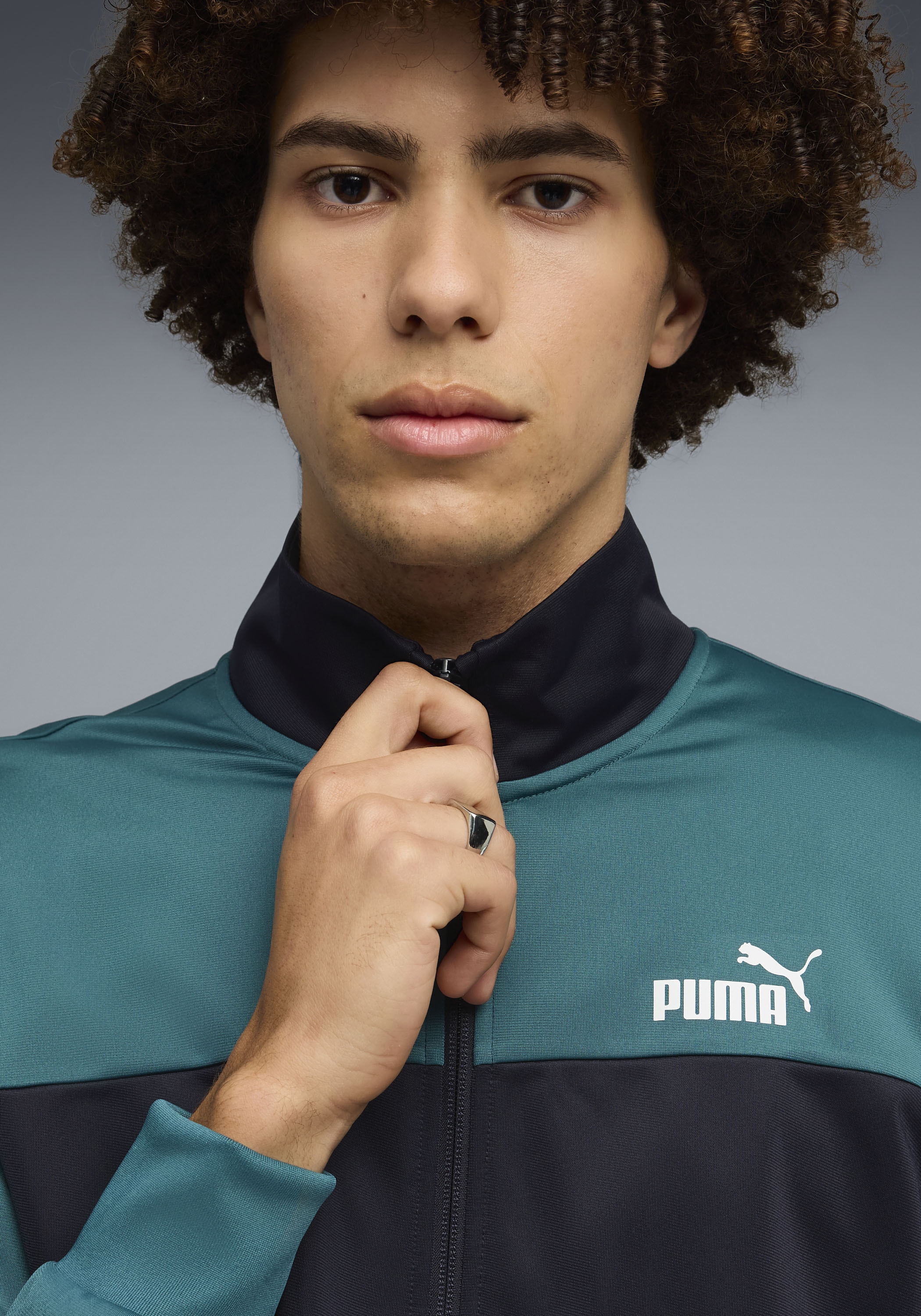PUMA Trainingsanzug »POLY COLORBLOCK SUIT« 2 tlg. ohne Kapuze