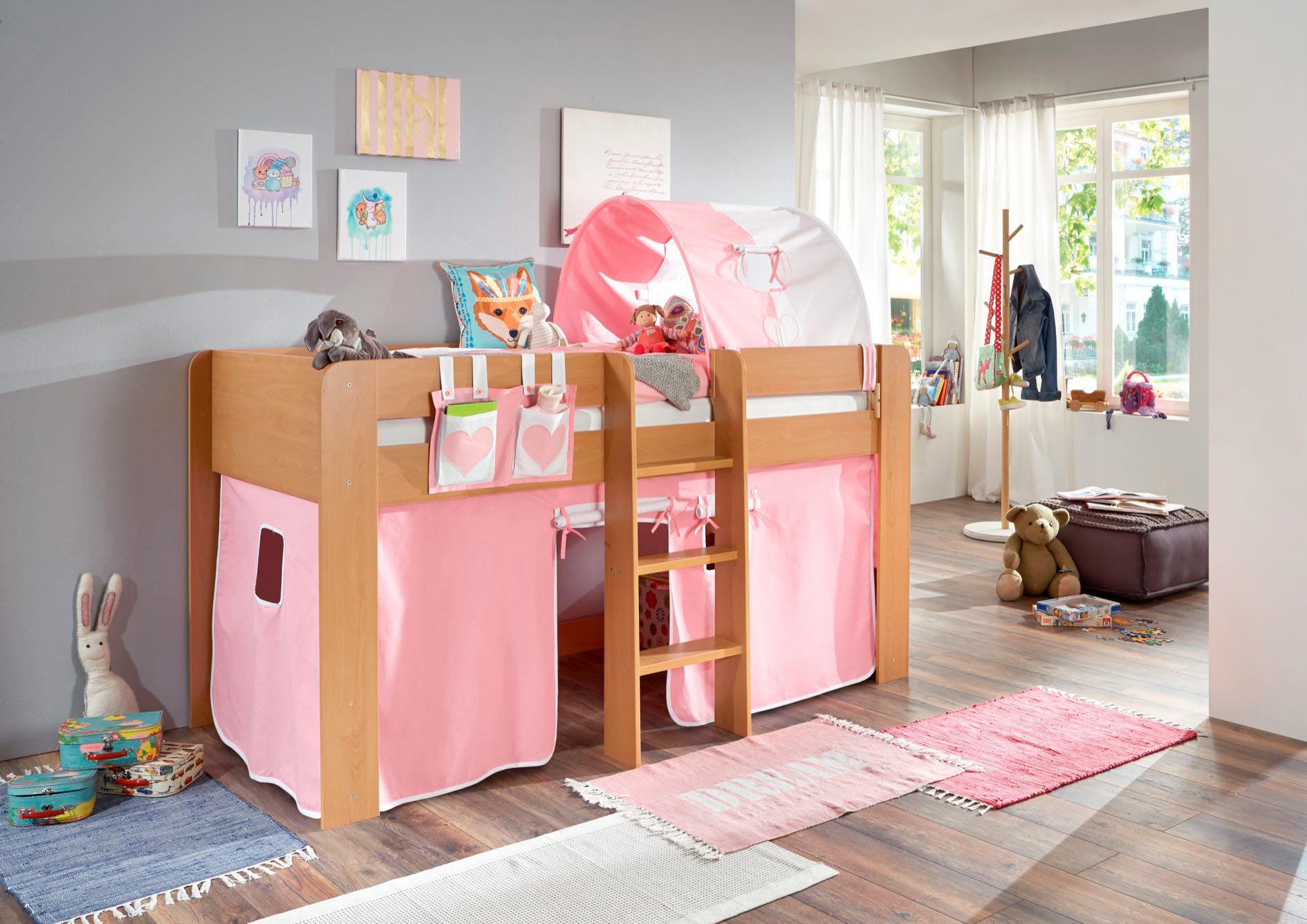 Relita Hochbett »Andi«, mit Rolllattenrost und Textil-Set