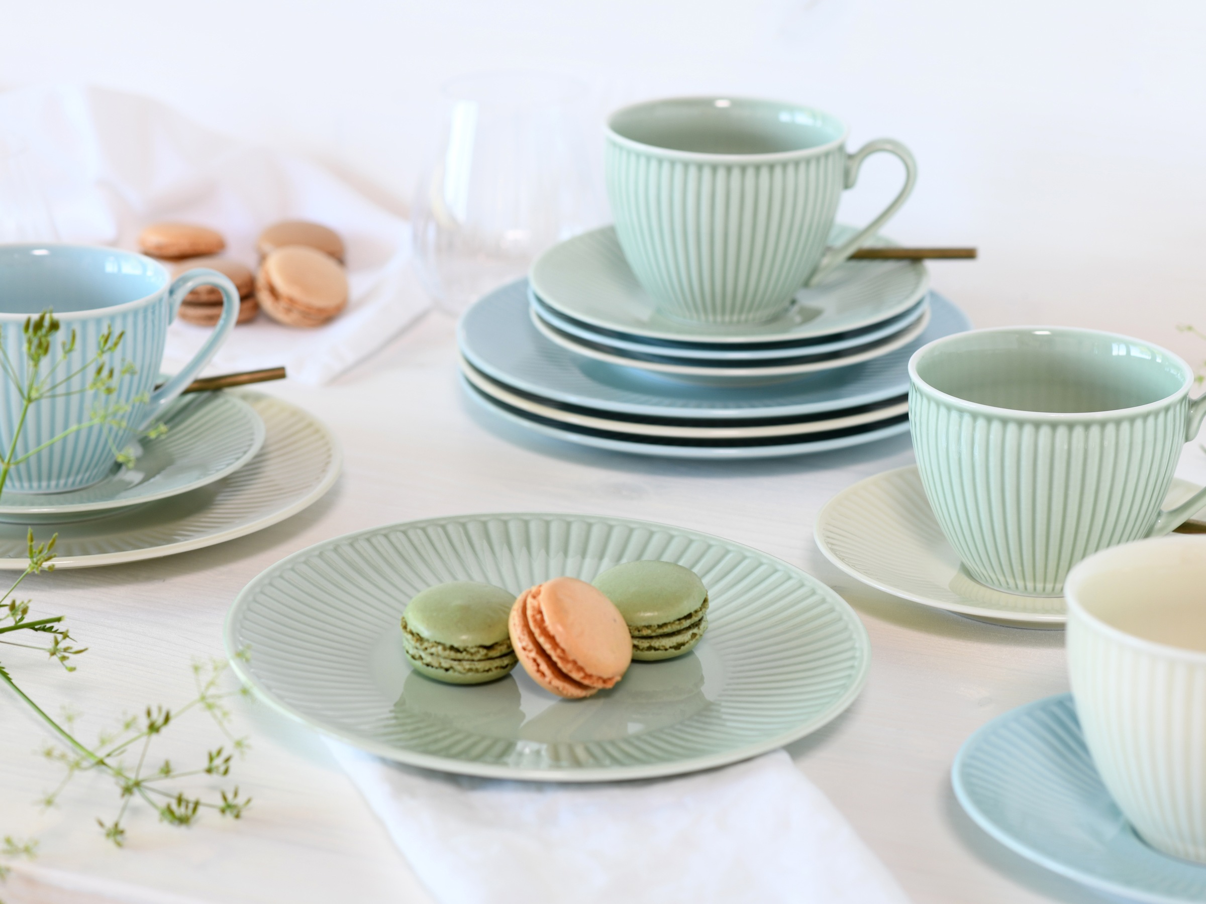 CreaTable Kaffeeservice »Valencia Pastell, Kaffee-Service 18-tlg« Elegant, Boho Chic