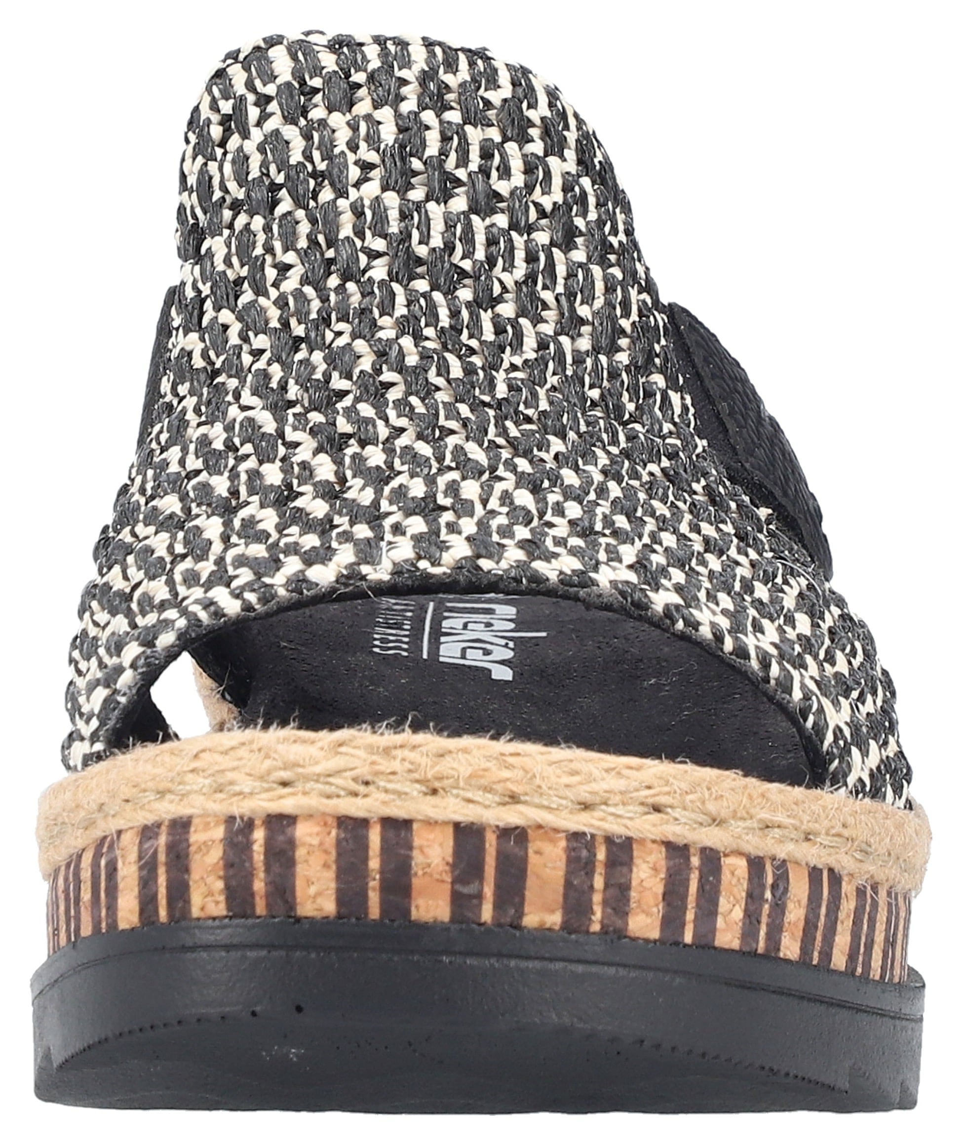 Rieker Keilpantolette, Sommerschuh, Strandschuh, Urlaubschuh, Plateau, mit Stretcheinsatz