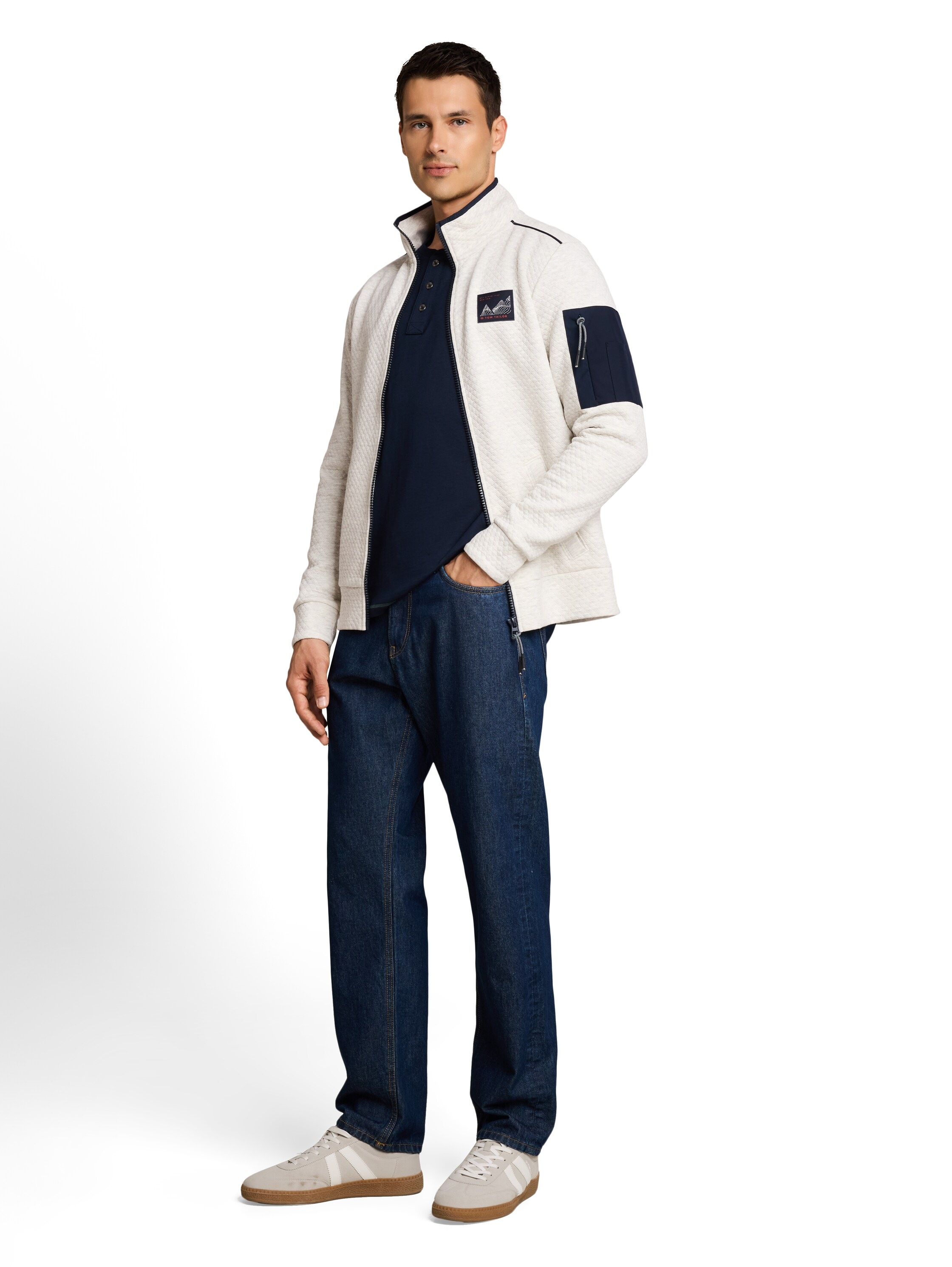 TOM TAILOR Sweatjacke Praktischer Stehkragen mit Reißverschluss / Sportiver Look