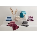 my home Handtuch Set »Anna«, Set, 6 tlg., Walkfrottee, mit gestreifter Struktur-Bordüre, Handtuchset, Handtücher mit Bordüre, Handtuch aus 100% Baumwolle