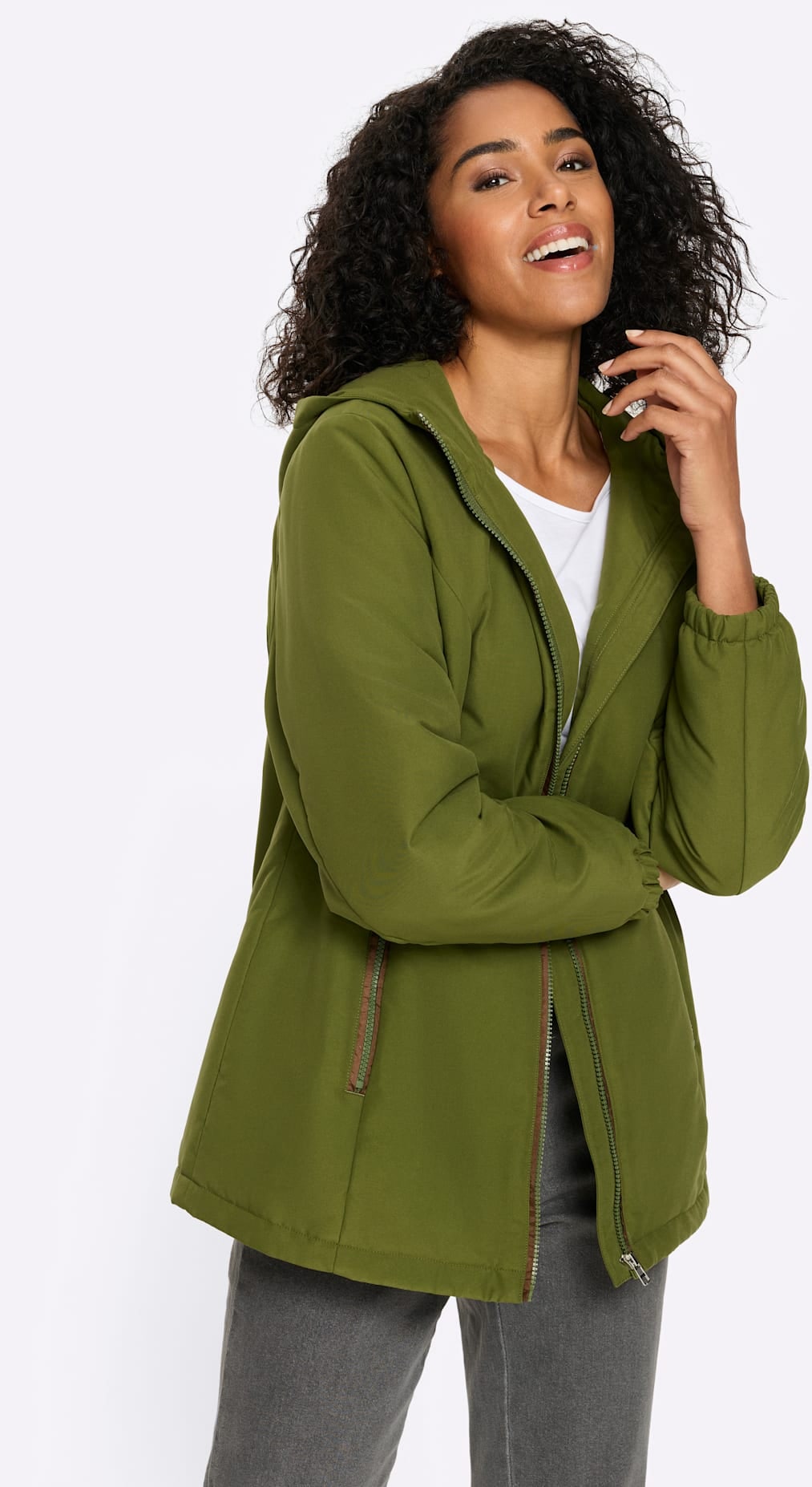Classic Basics Langjacke mit Kapuze