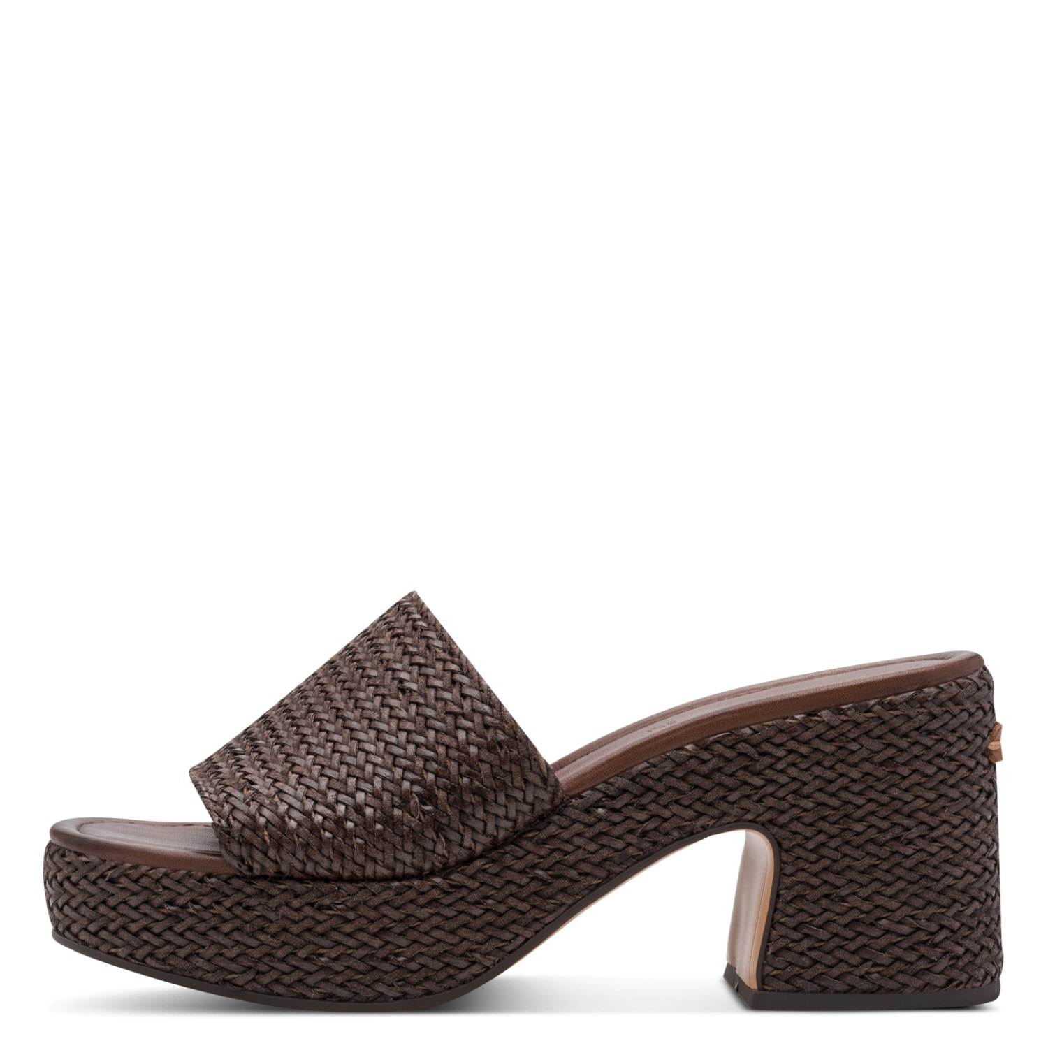 Tamaris Pantolette  Blockabsatz, Plateau, Sommerschuh in trendiger Flechtoptik