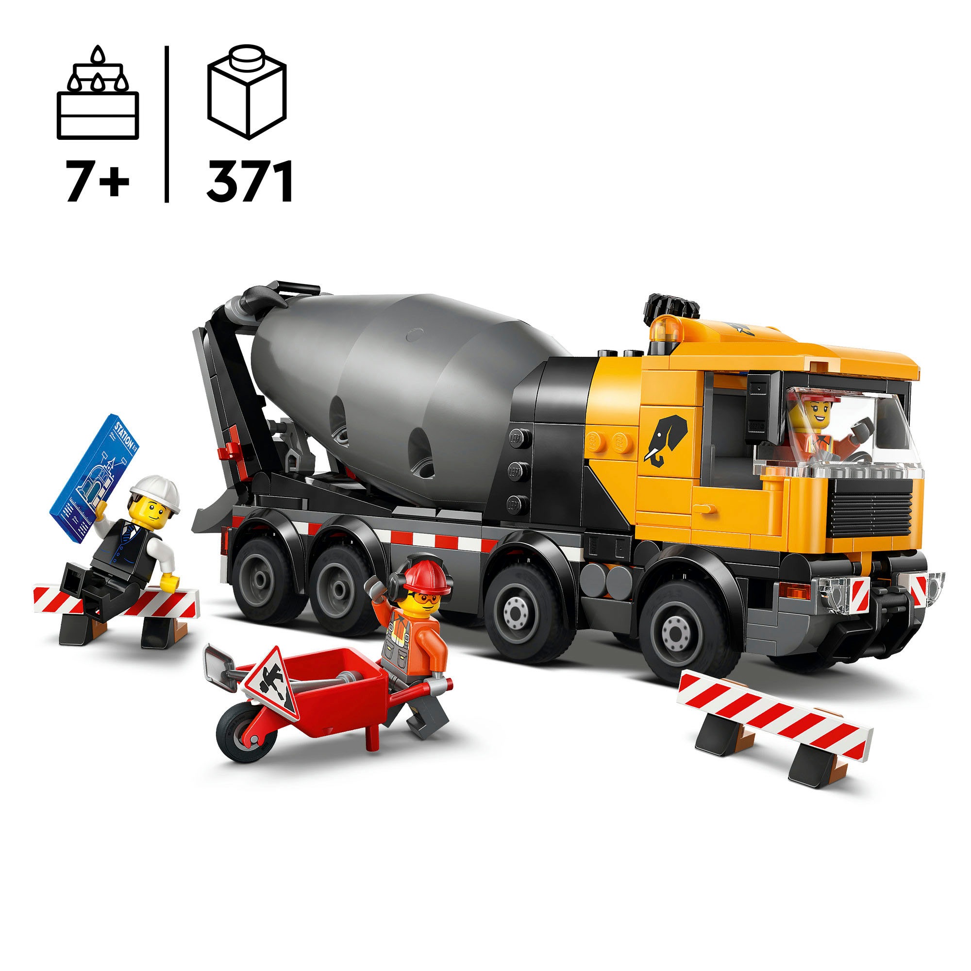 LEGO® Konstruktionsspielsteine »Betonmischer (60478), LEGO City« Made in Europe