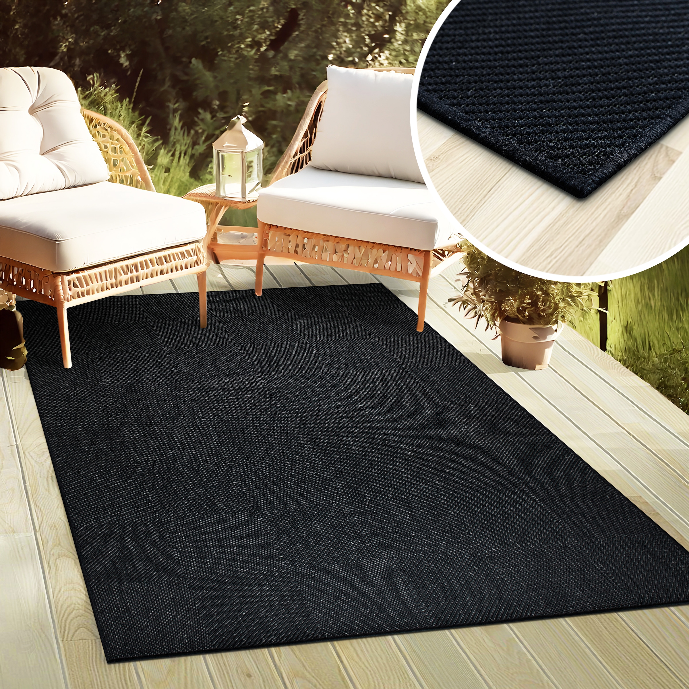 OTTO home Teppich »Anna, auch als Läufer erhältlich« rechteckig 3 mm Höhe In- und Outdoor geeignet, Sisal-Optik, Wetterfest & UV-beständig